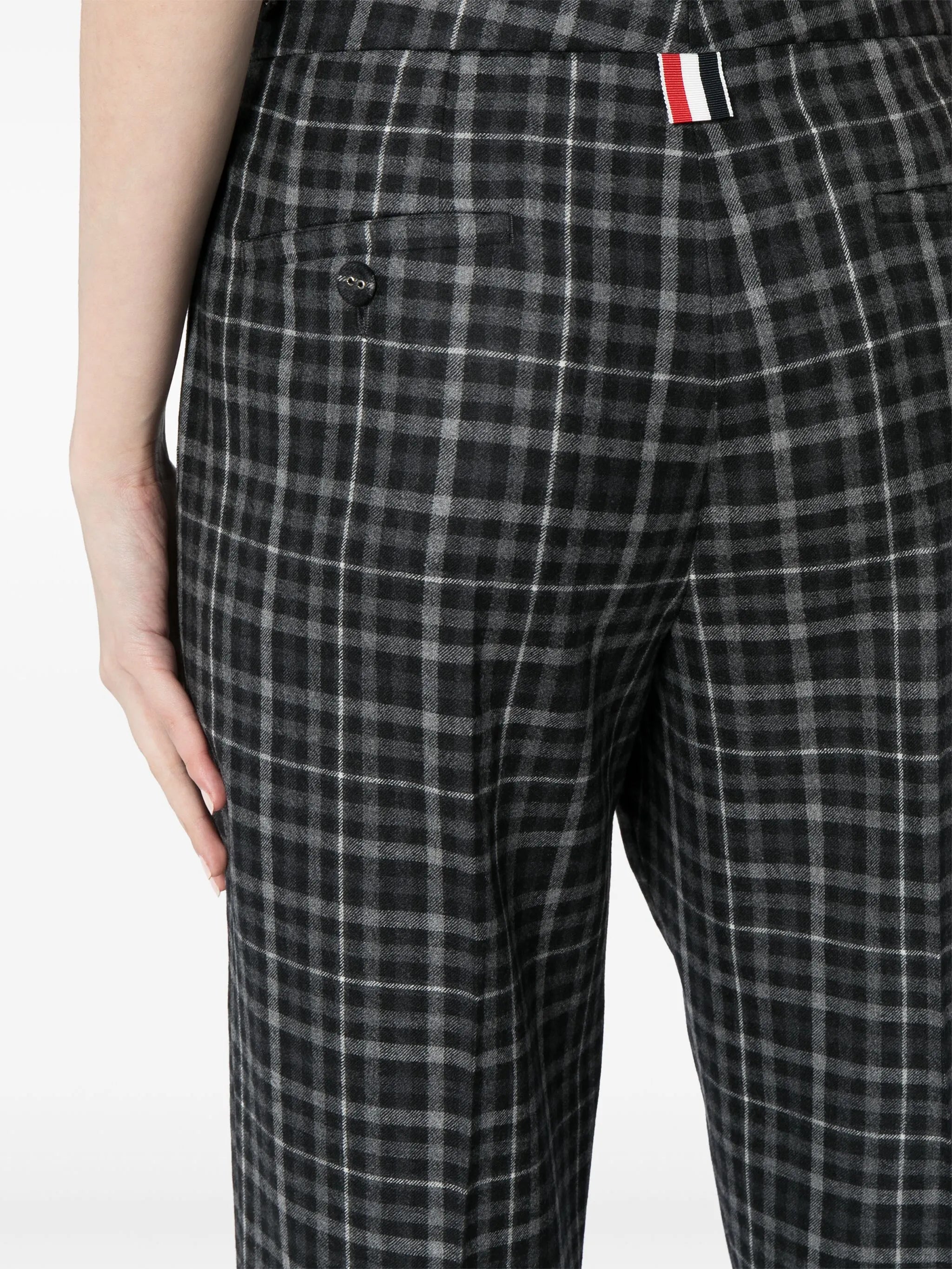 plaid-check tailored trousers