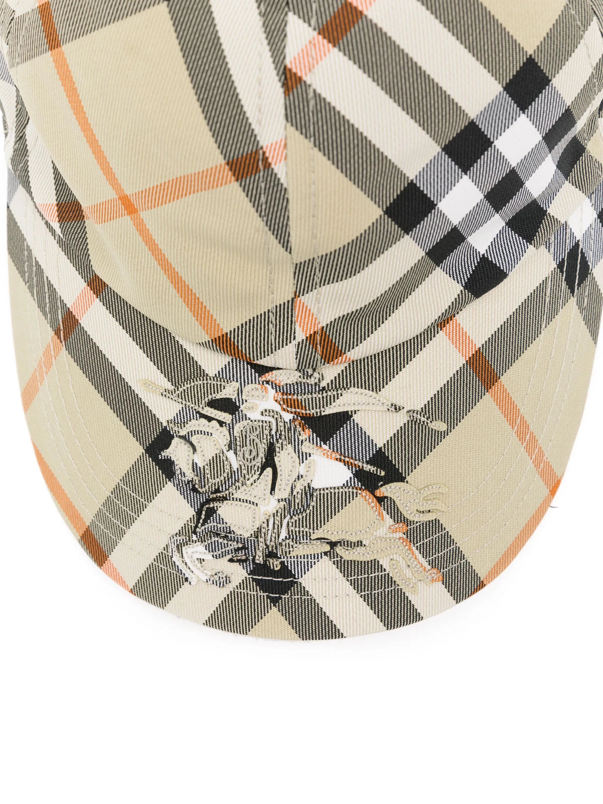 Equestrian Knight-appliqué checked cap