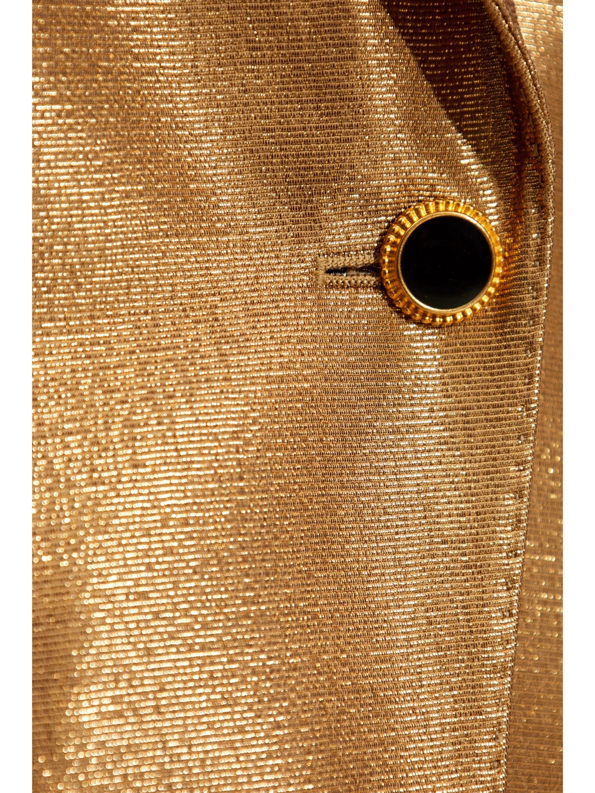 metallic-effect peak-lapels blazer