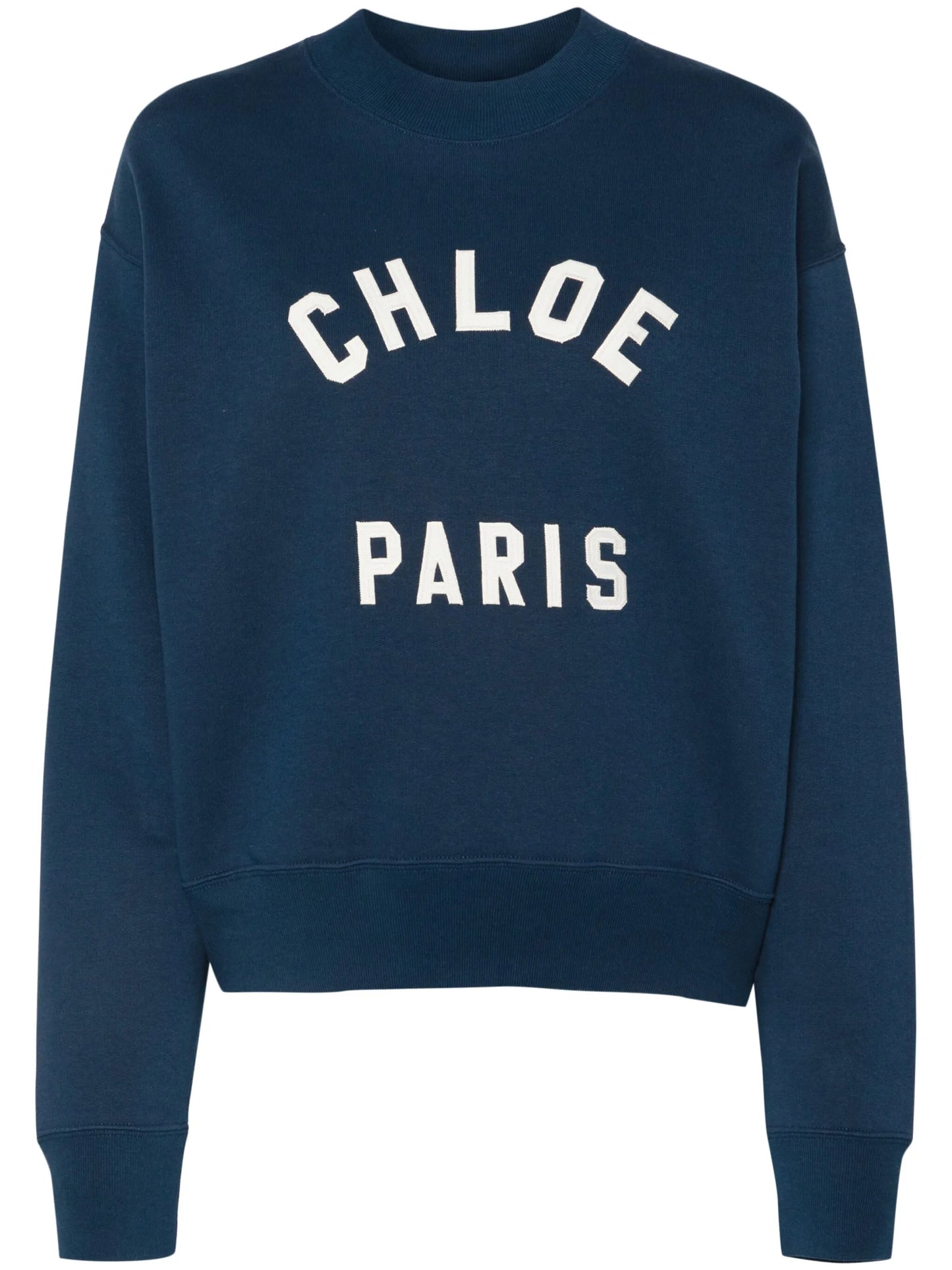 mock-neck logo-patch sweatshirt