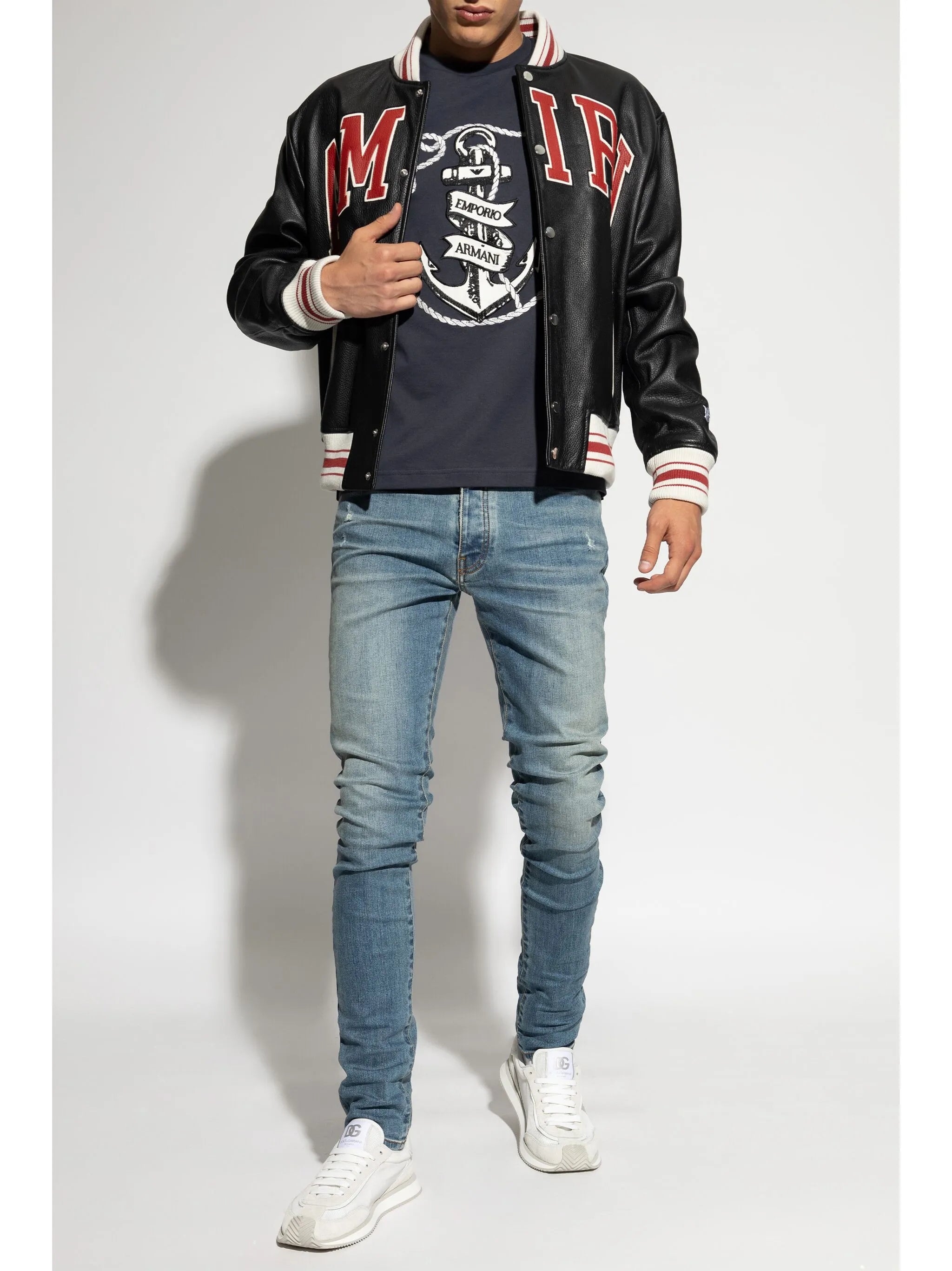 Stack low-rise skinny jeans