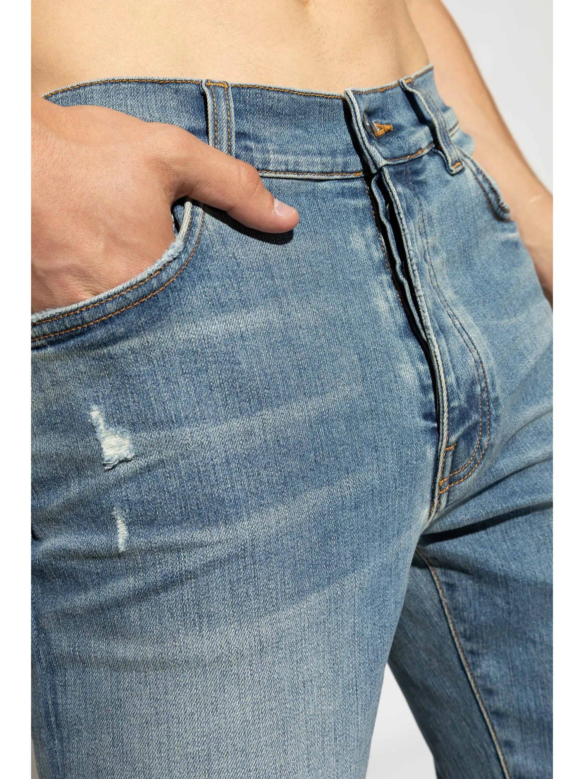 Stack low-rise skinny jeans
