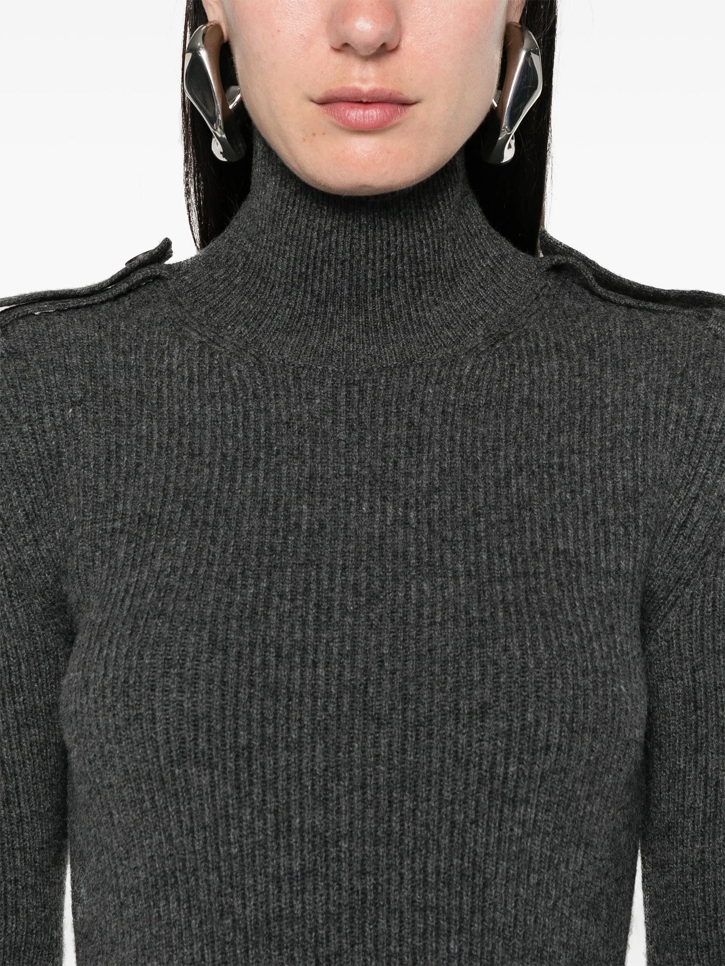 ribbed roll-neck mini dress