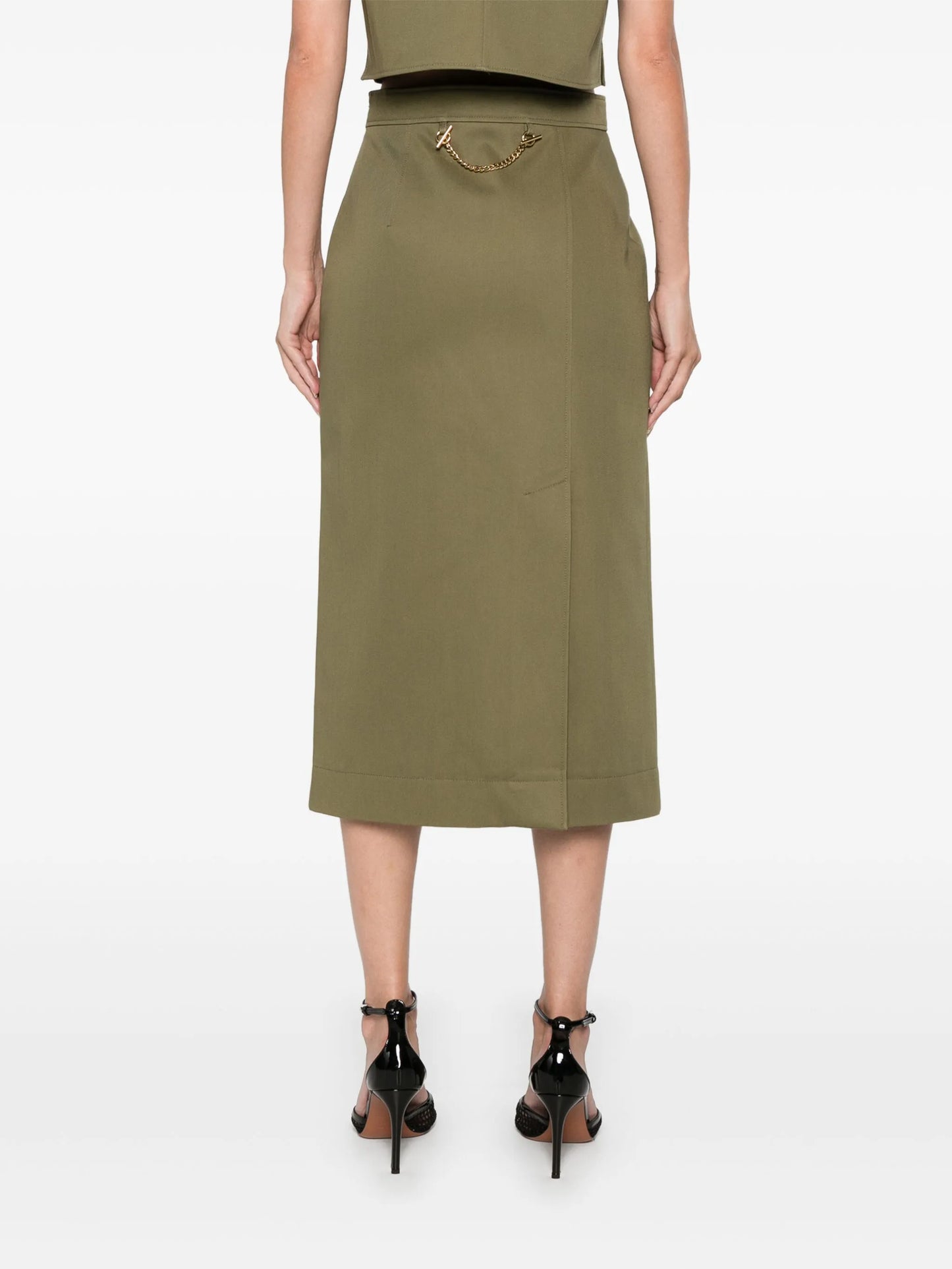 twill midi skirt