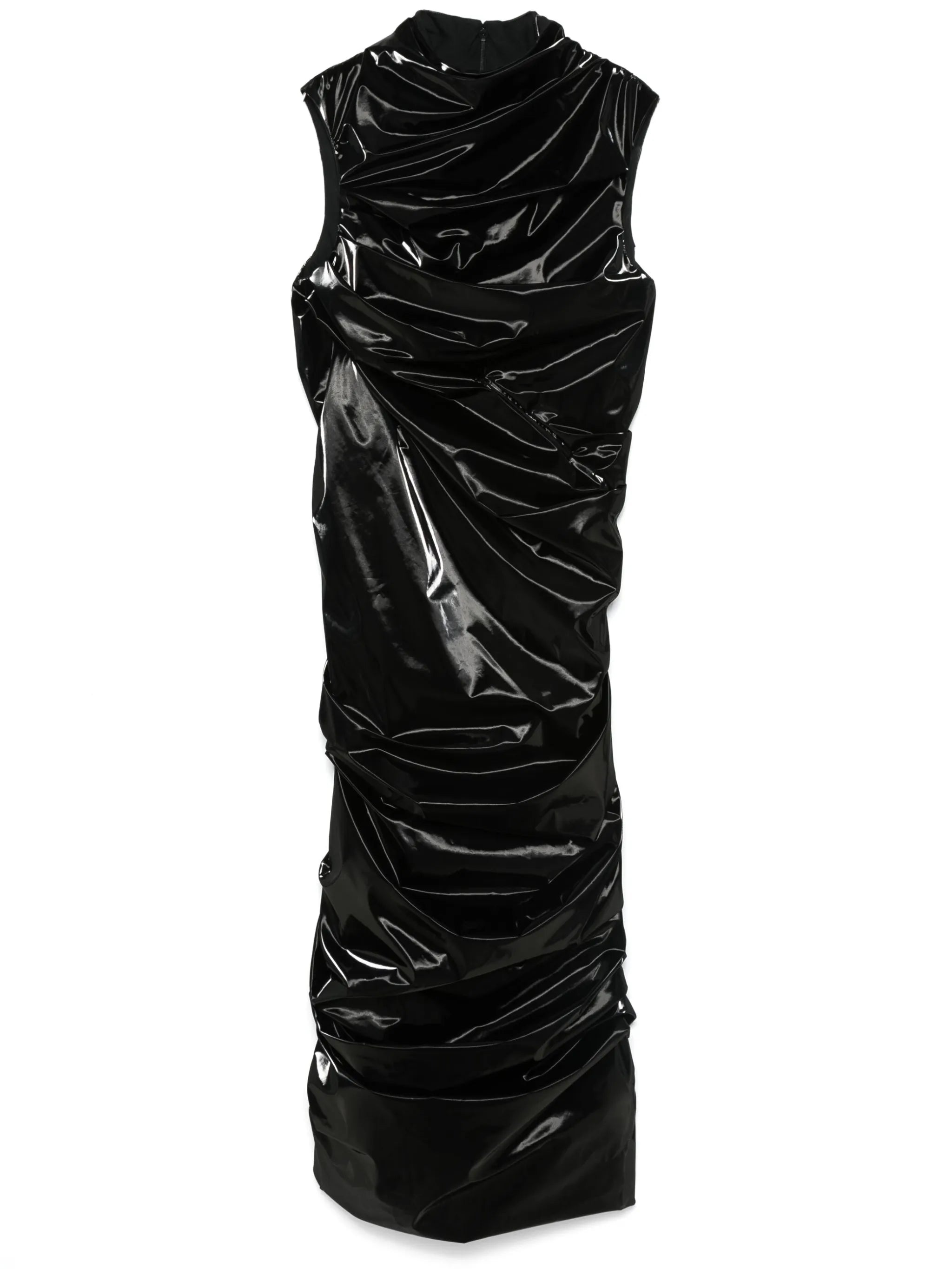 laminated jersey dress