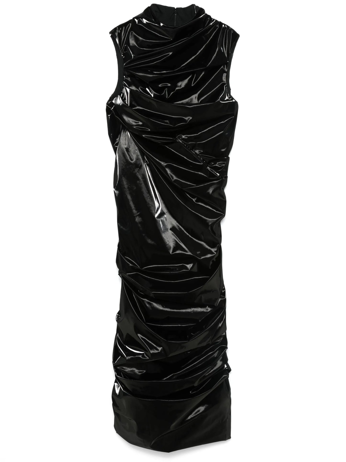 laminated jersey dress