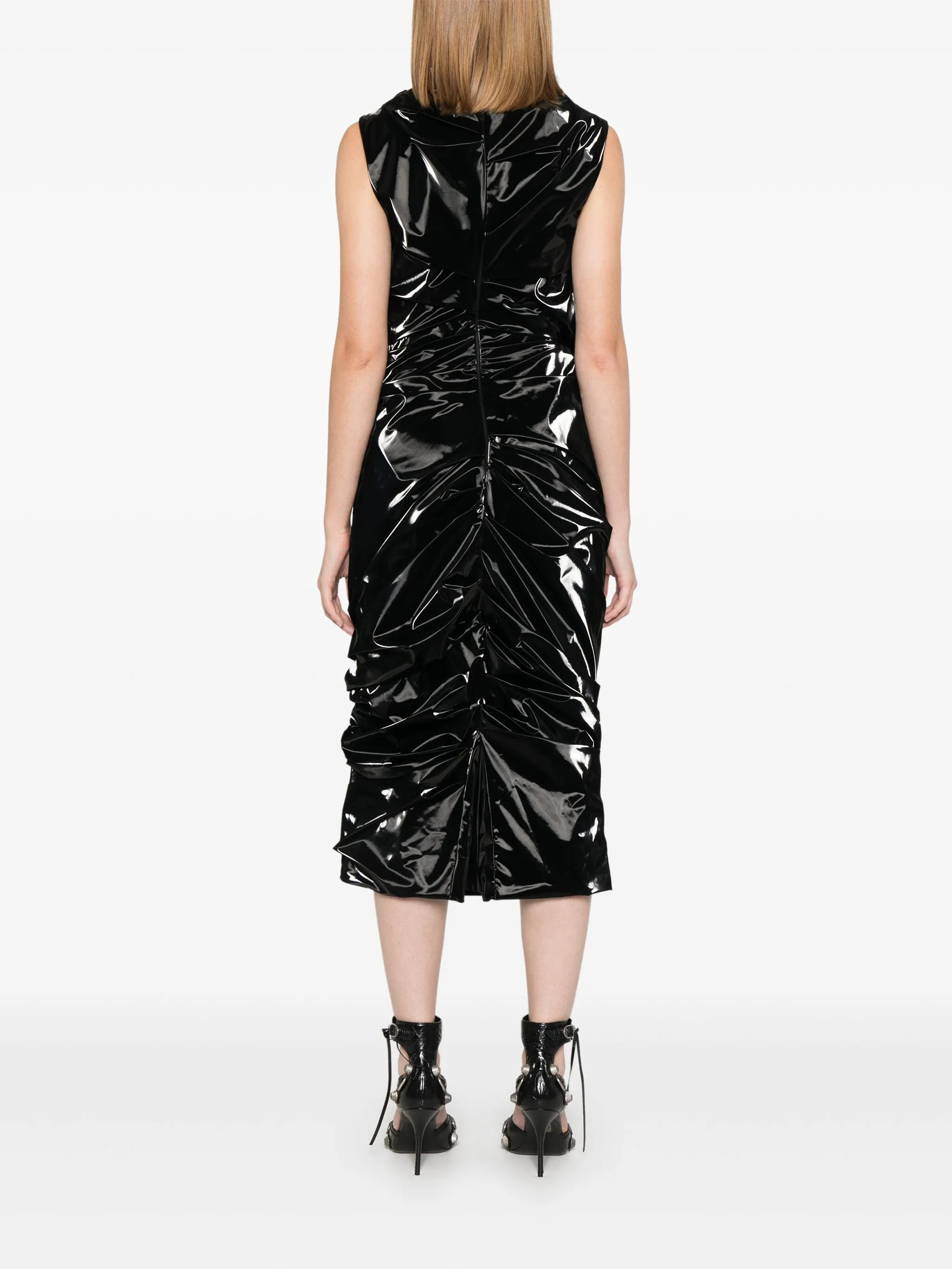 laminated jersey dress