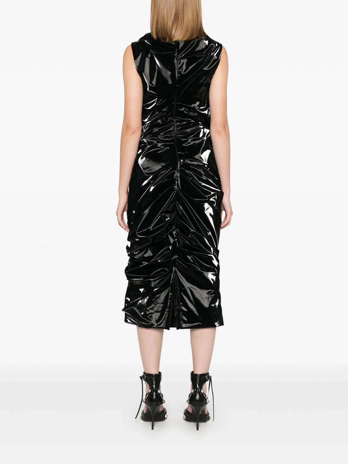 laminated jersey dress