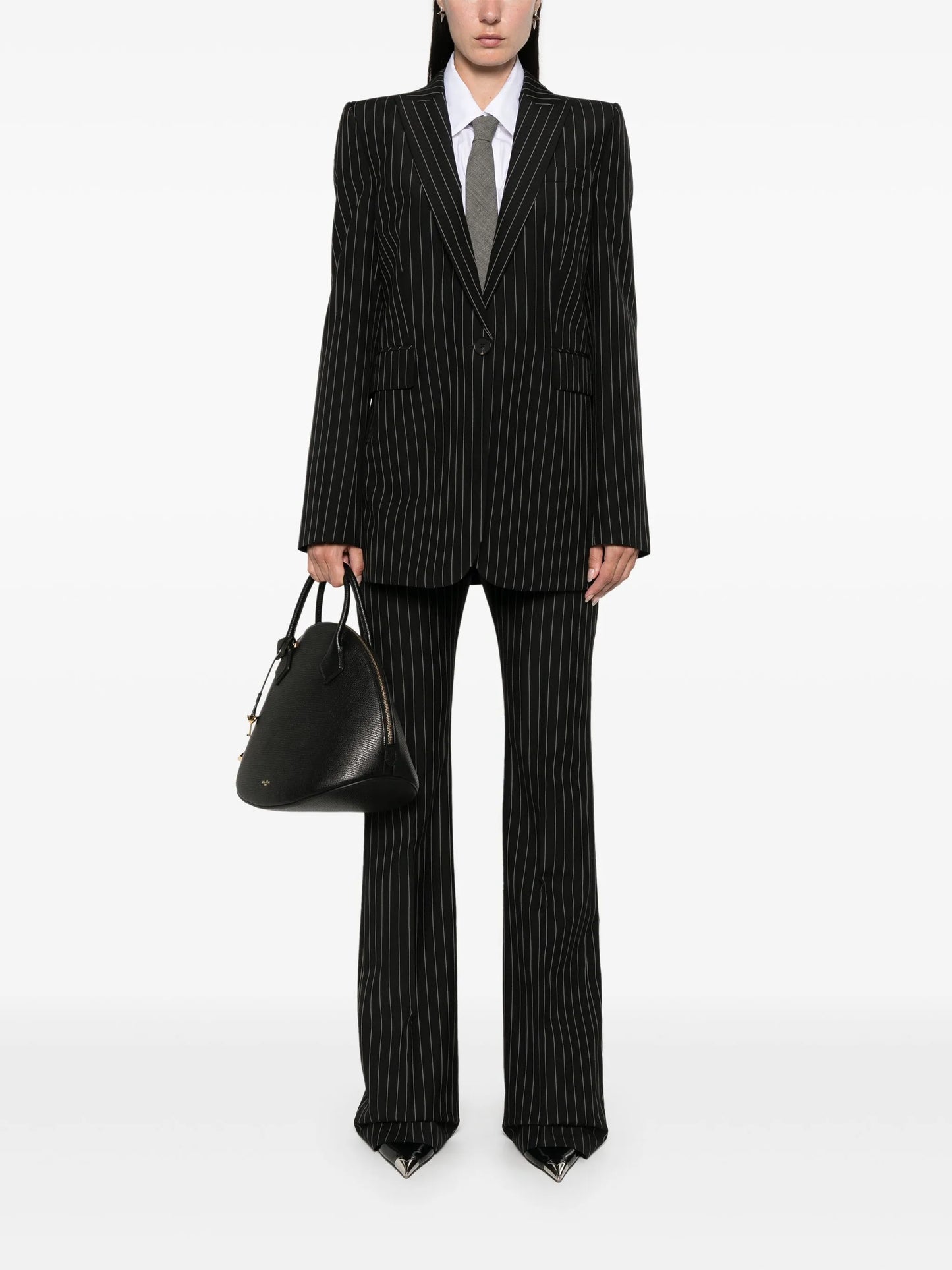 pinstriped blazer