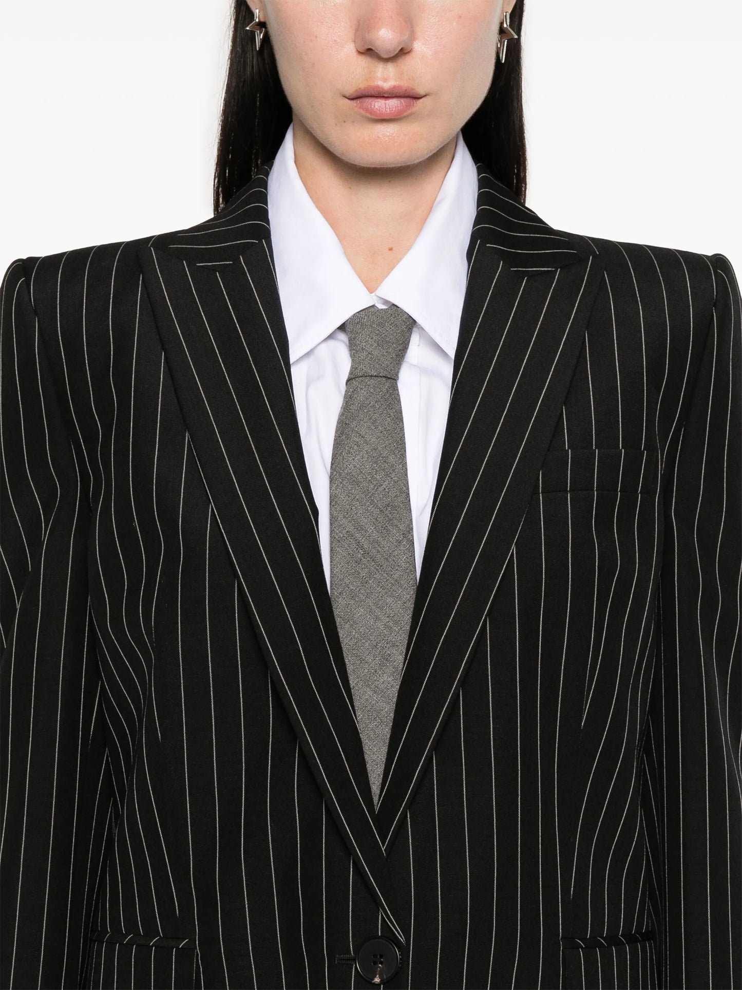 pinstriped blazer