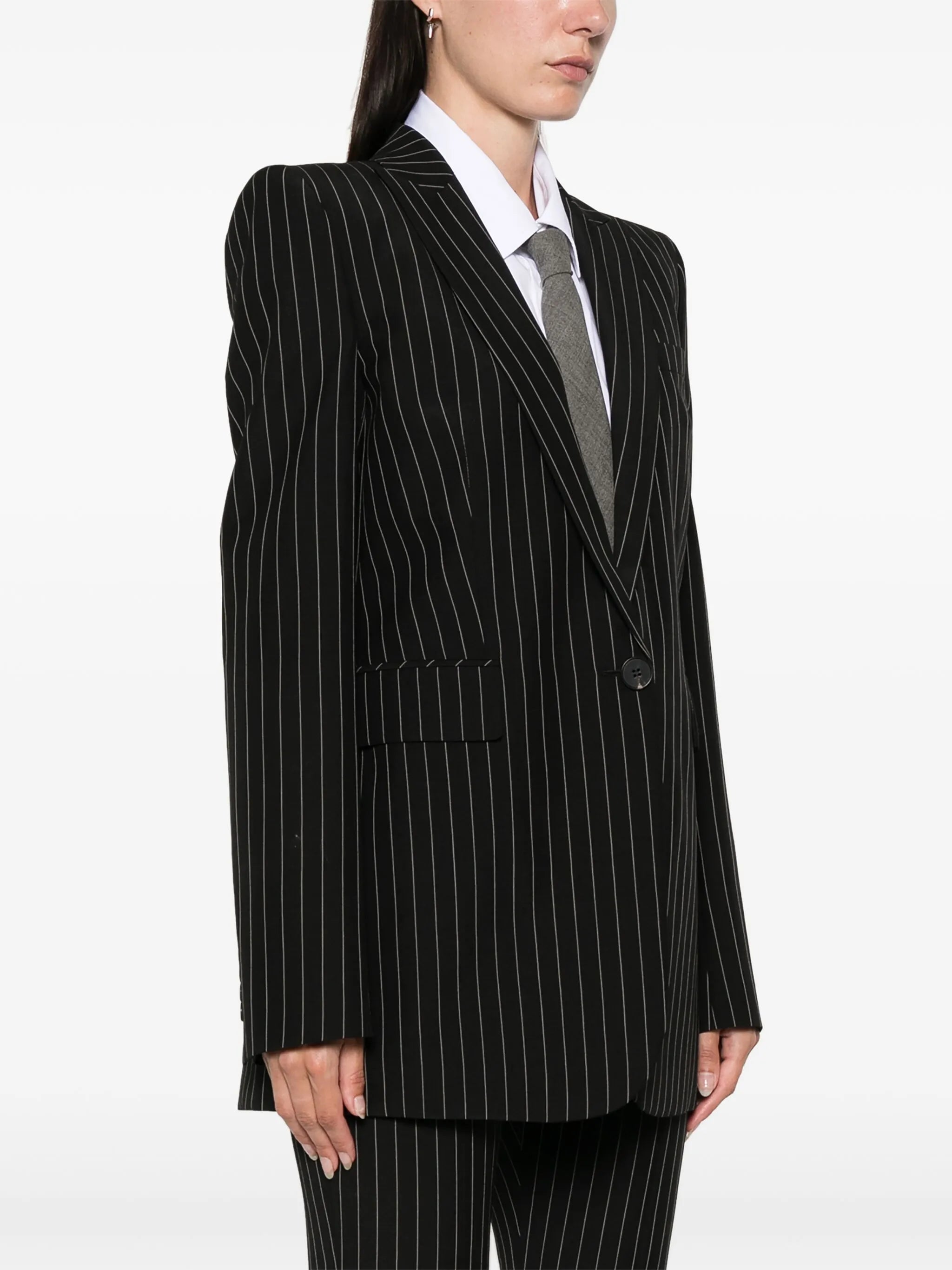 pinstriped blazer