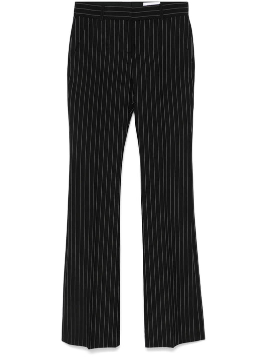 pinstriped straight trousers