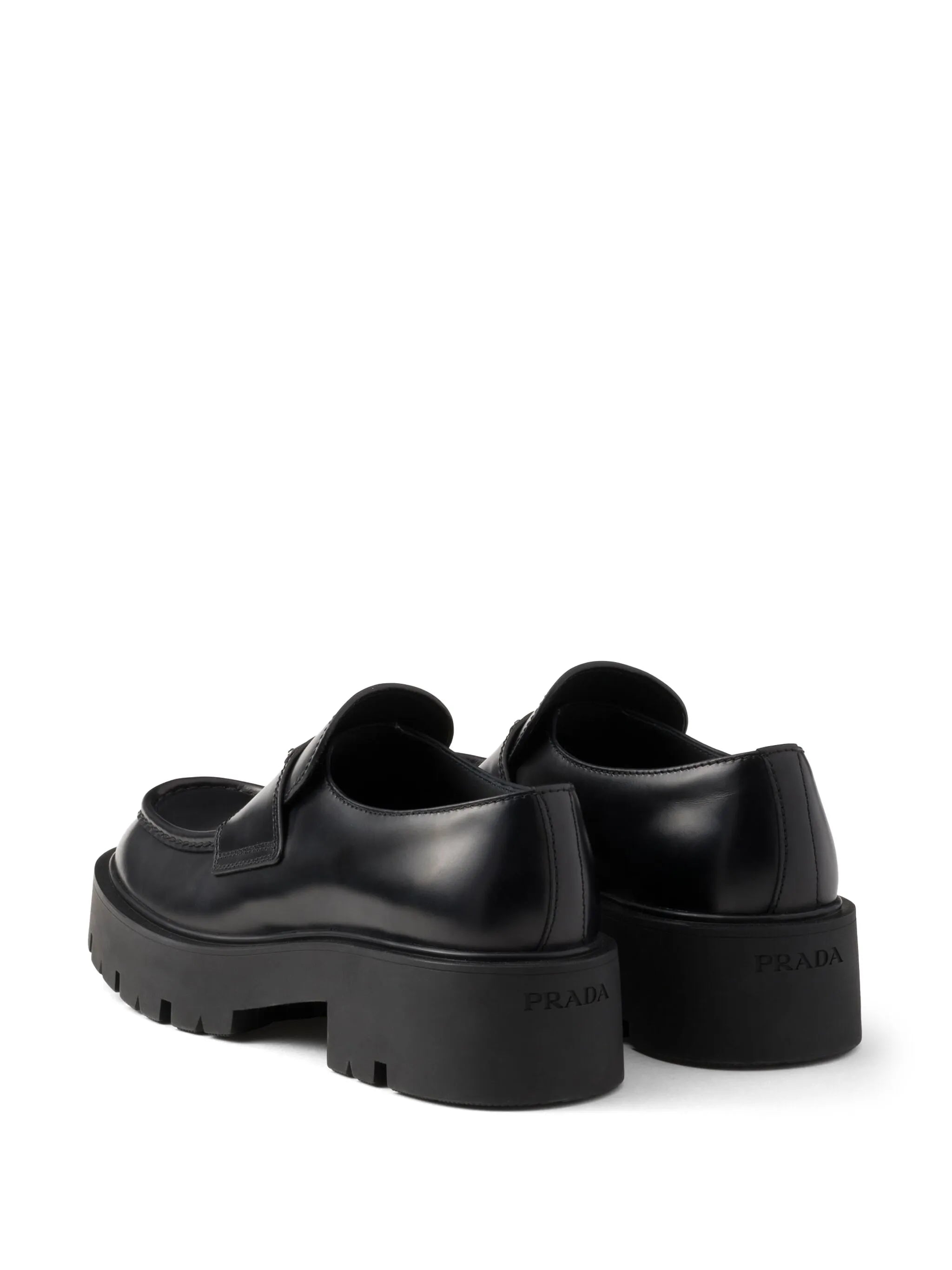 brushed leather loafers