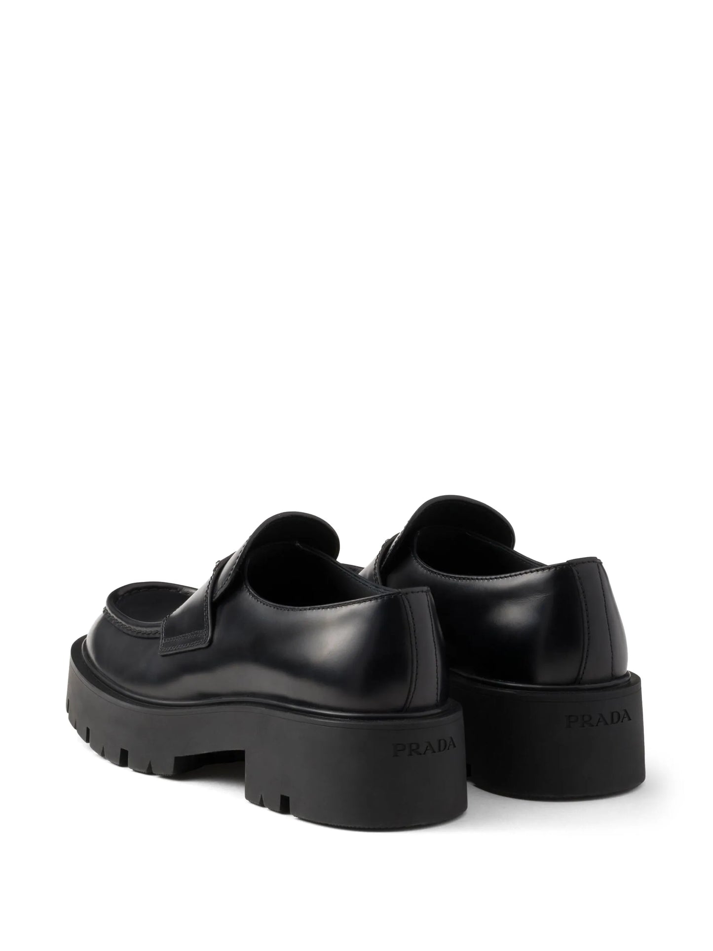 brushed leather loafers