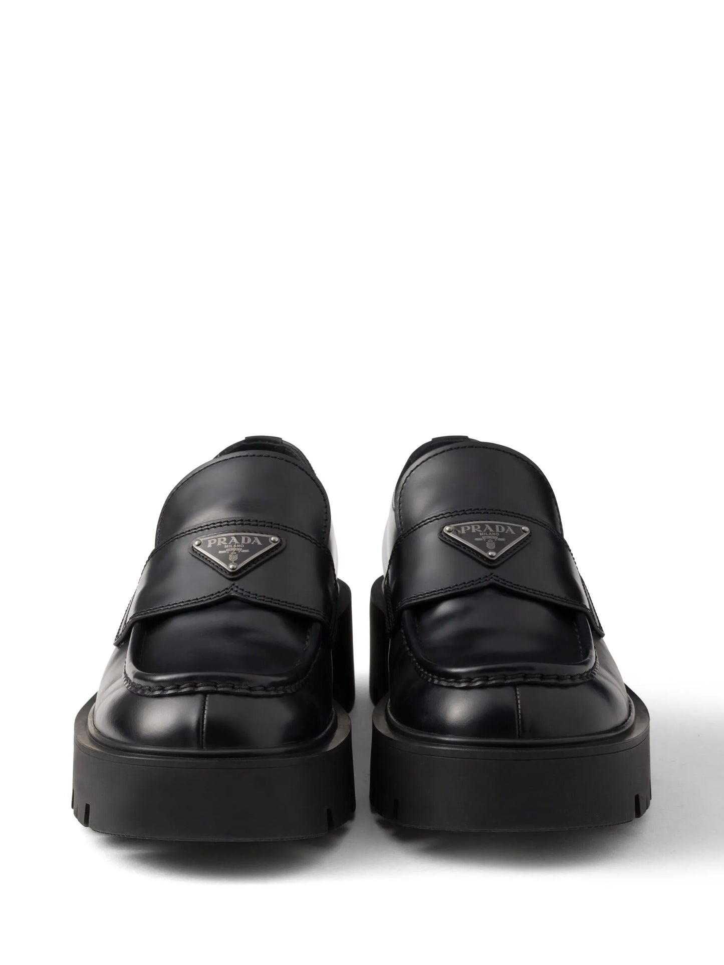 brushed leather loafers
