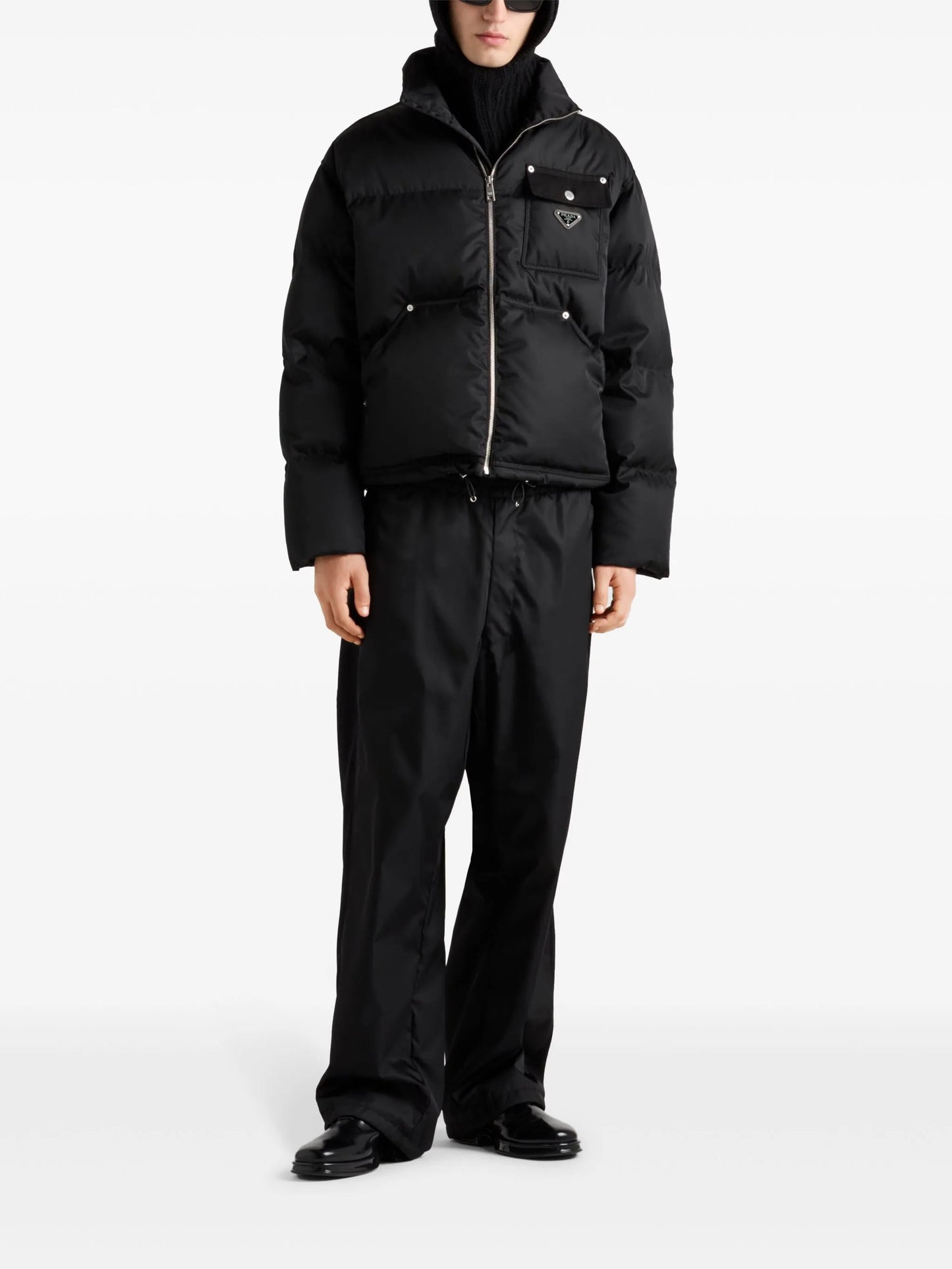 cropped triangle-logo padded jacket