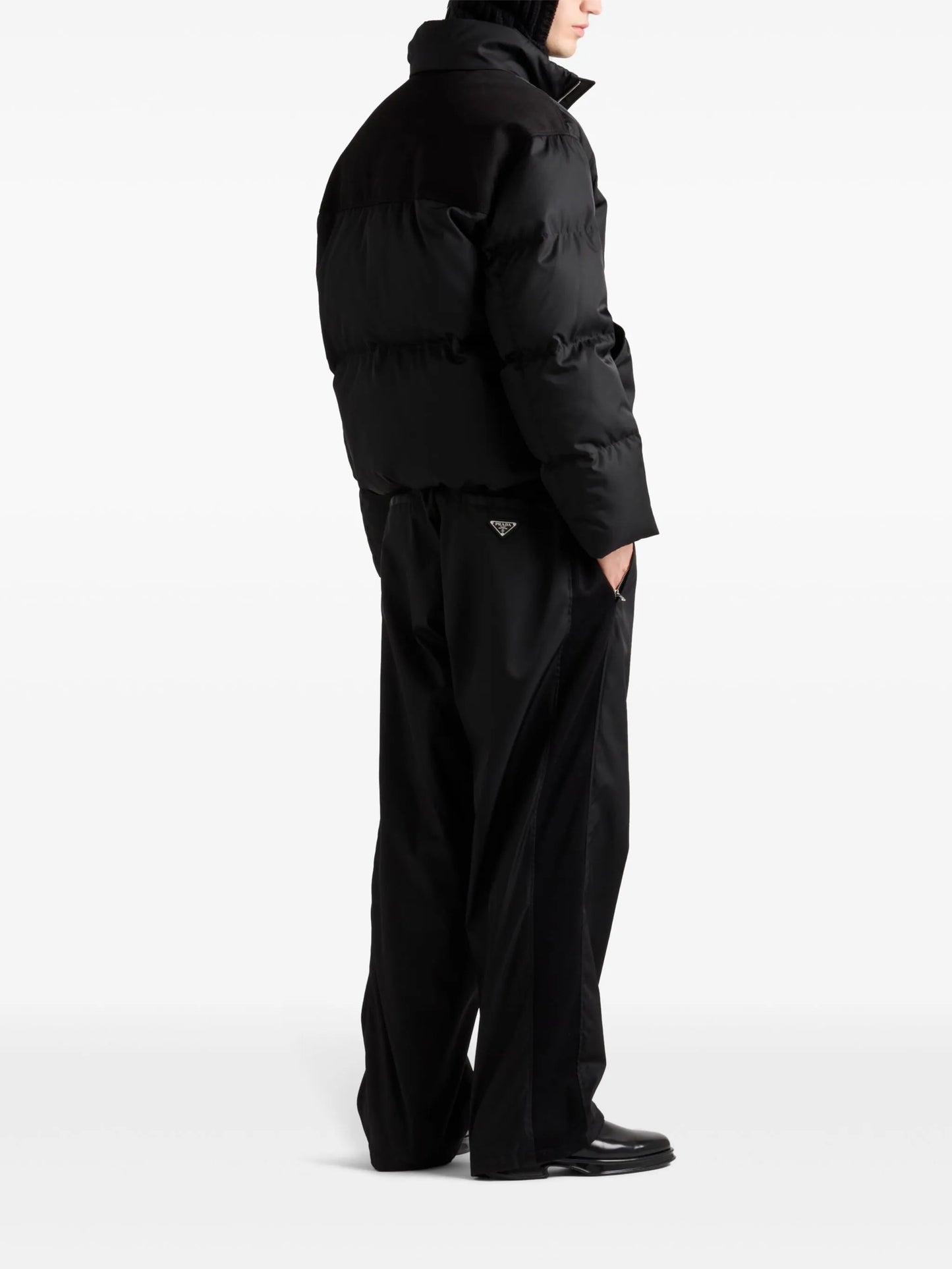 cropped triangle-logo padded jacket