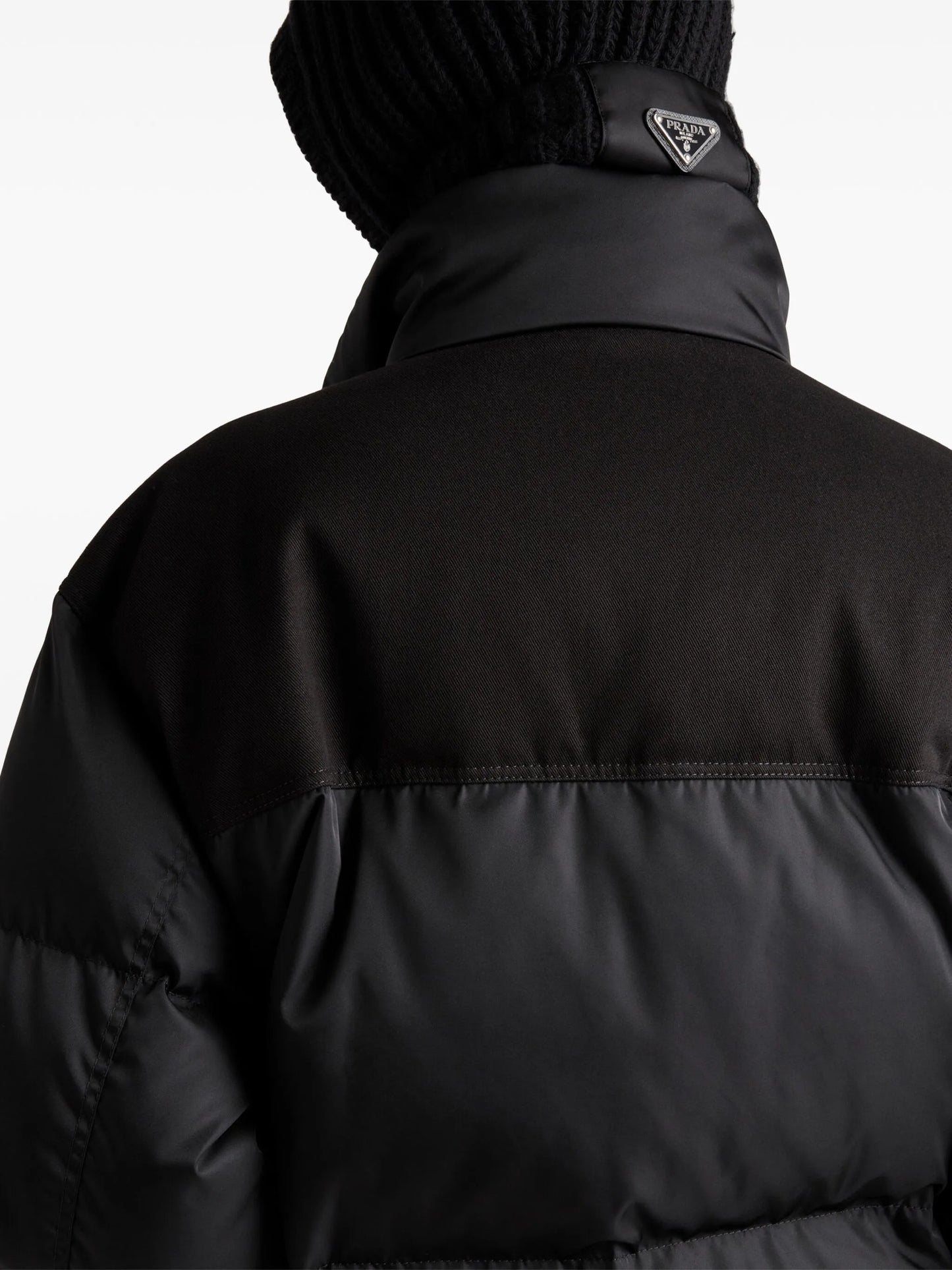 cropped triangle-logo padded jacket