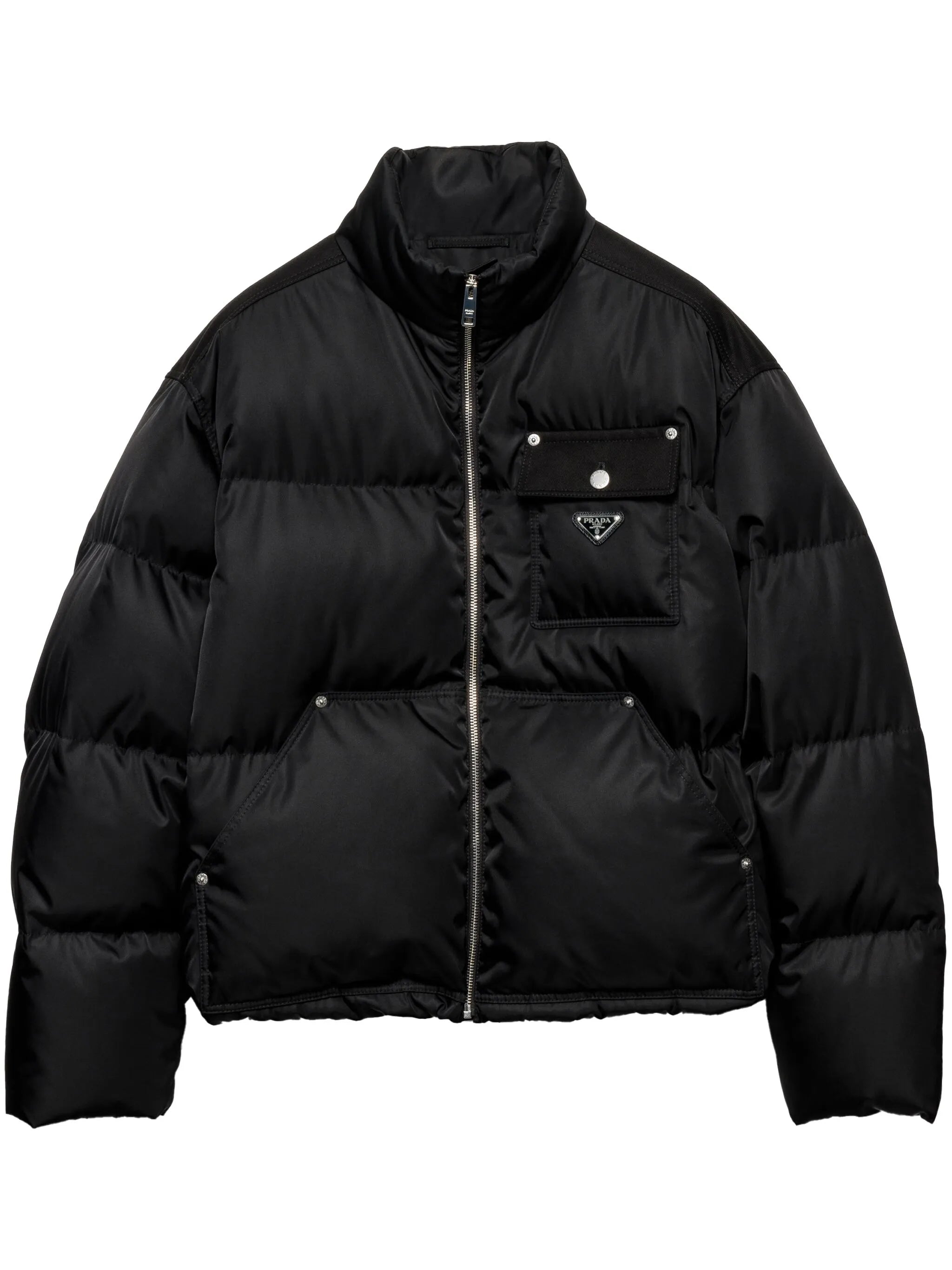 cropped triangle-logo padded jacket