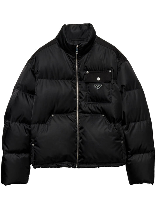 cropped triangle-logo padded jacket