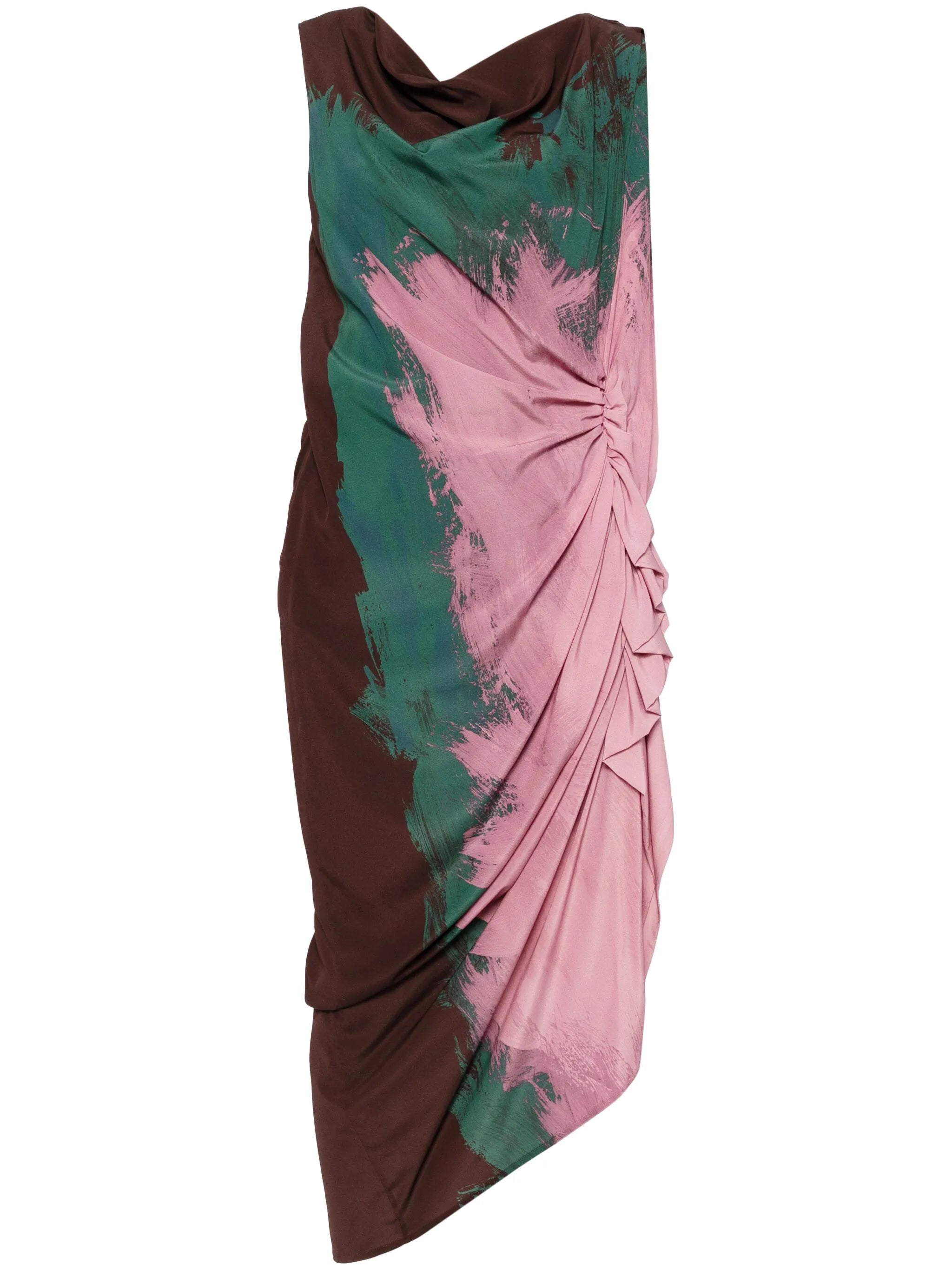 printed draped dress