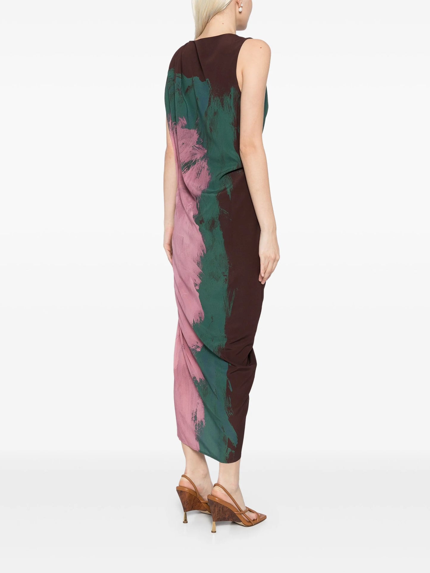 printed draped dress
