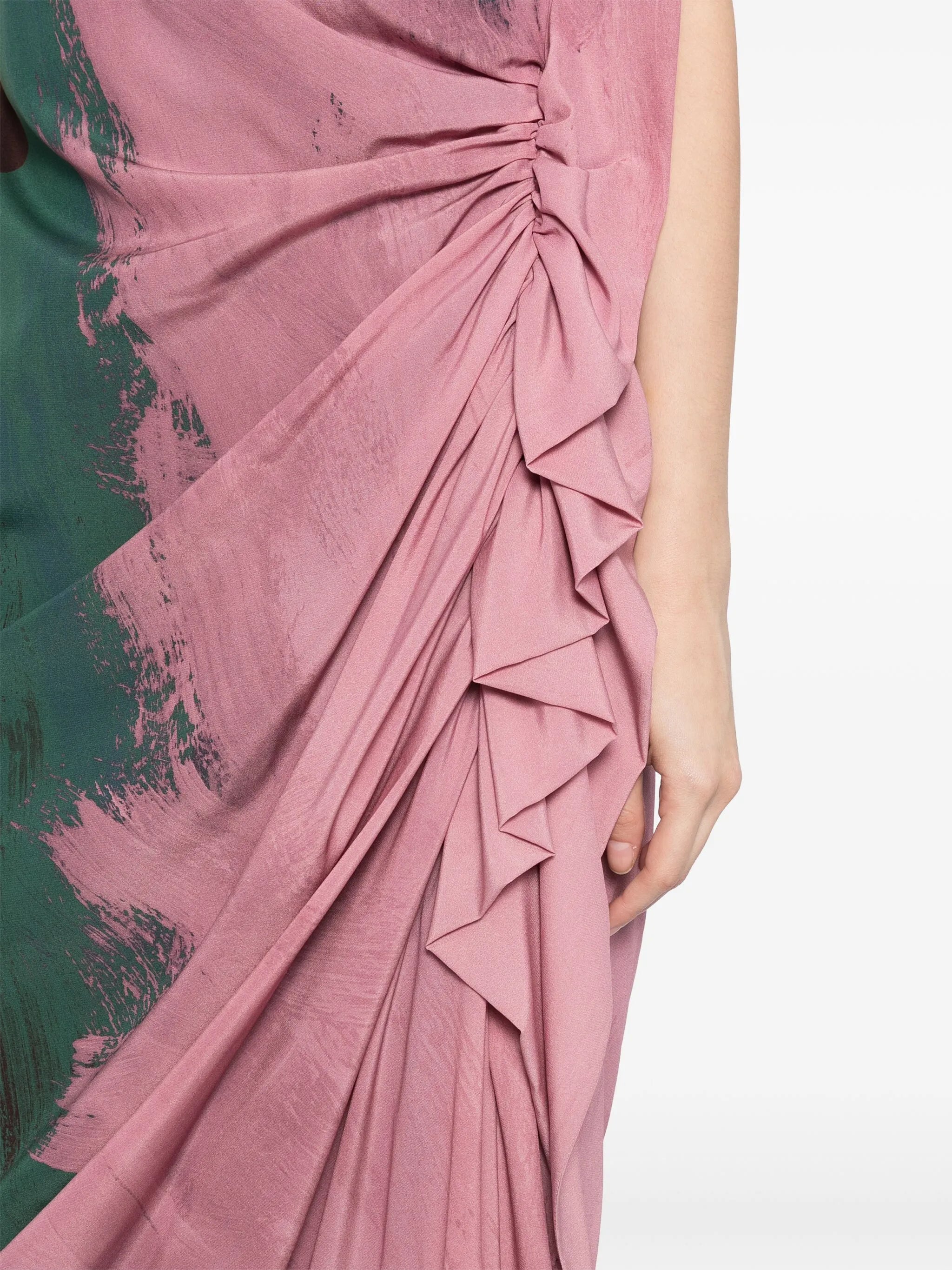 printed draped dress