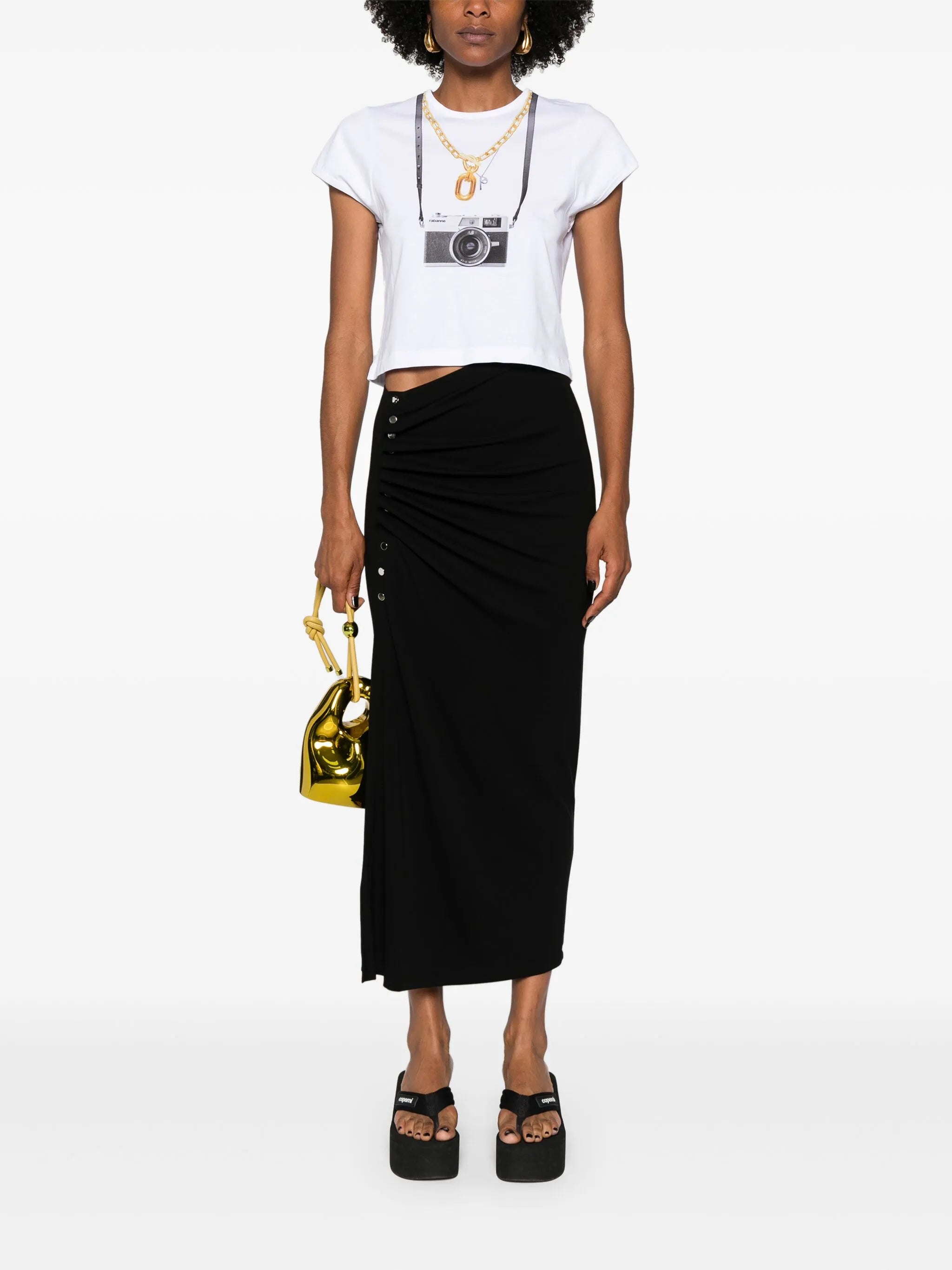 camera-print cotton T-shirt