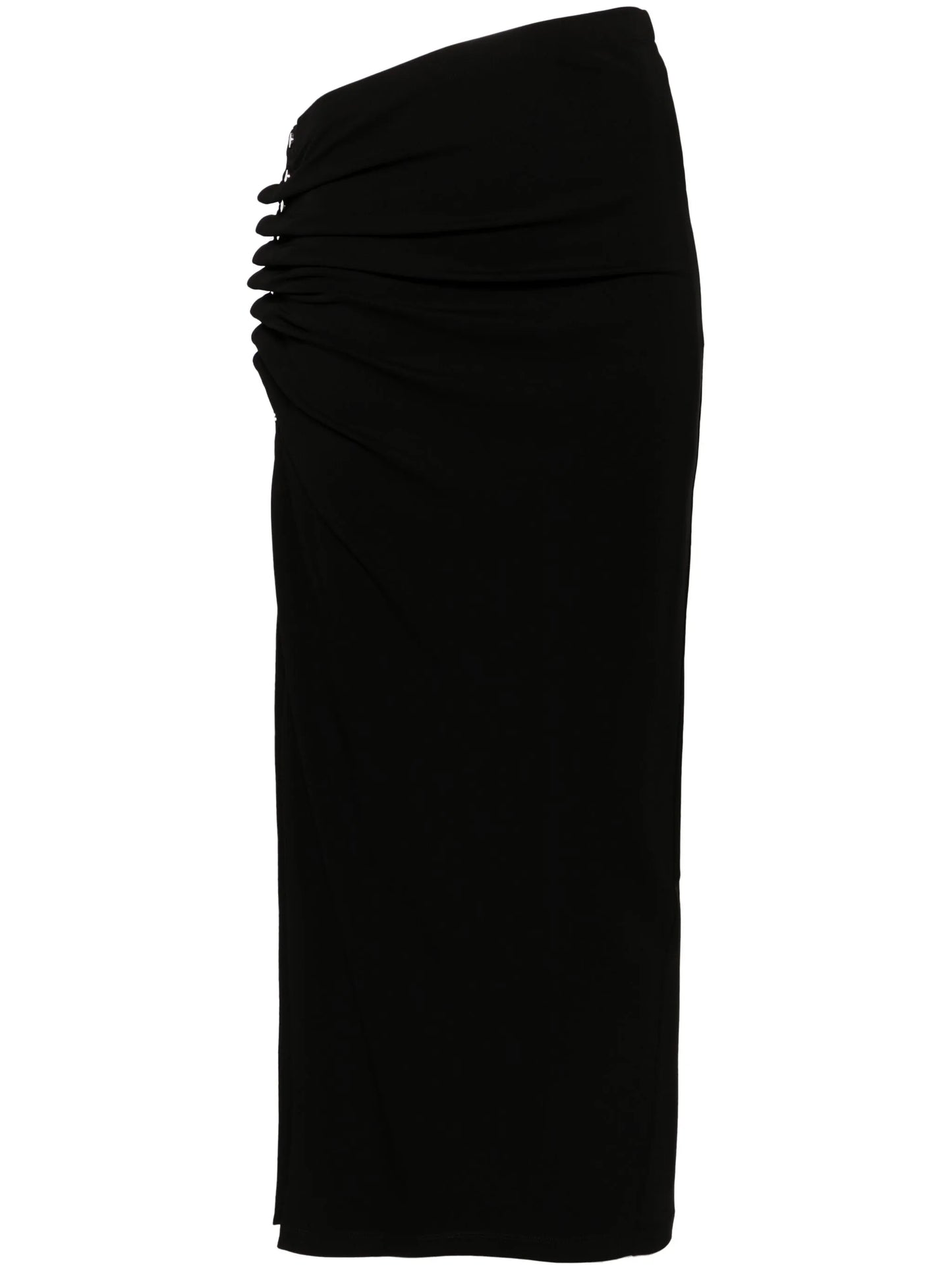 ruched midi skirt