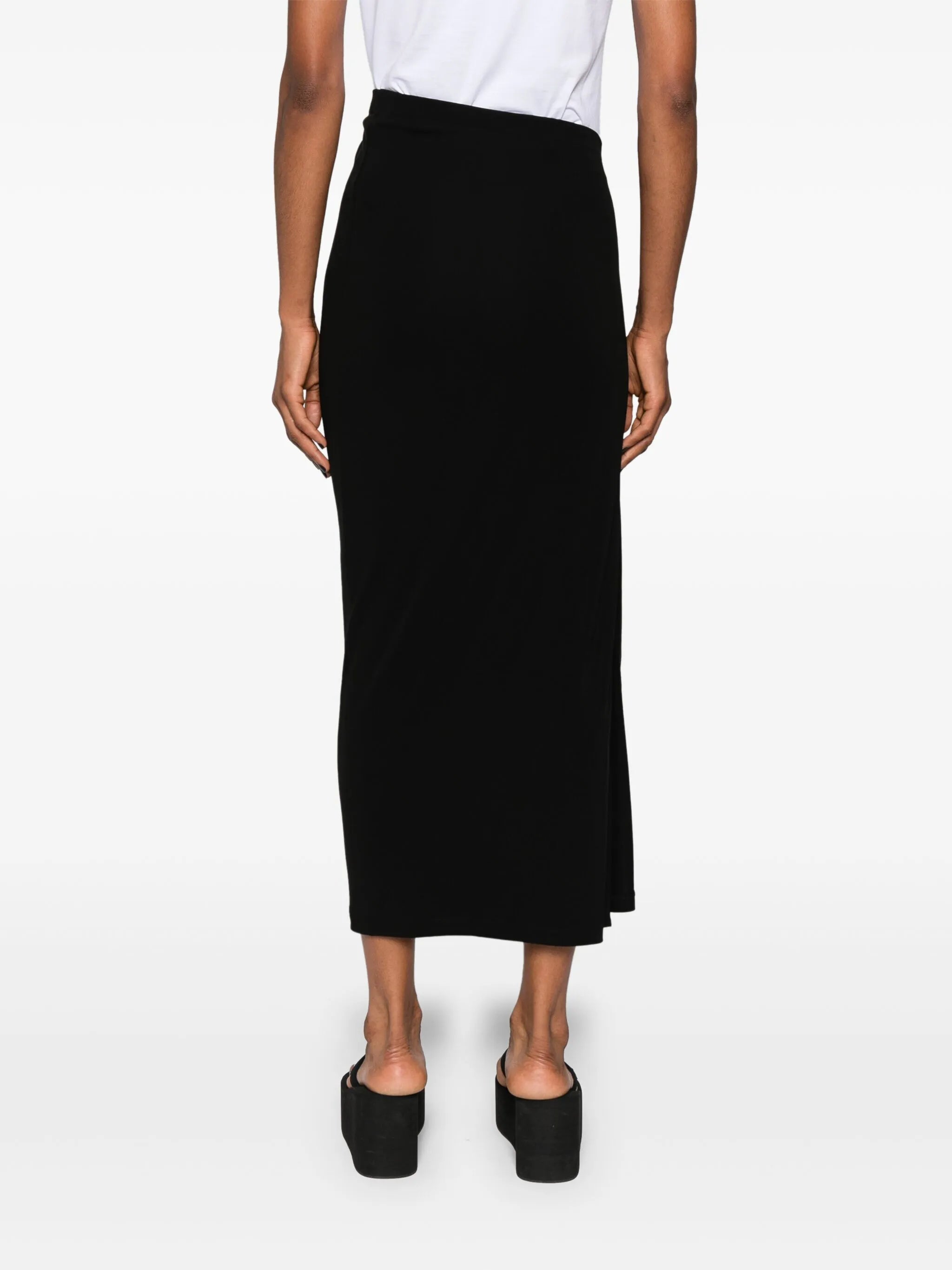 ruched midi skirt