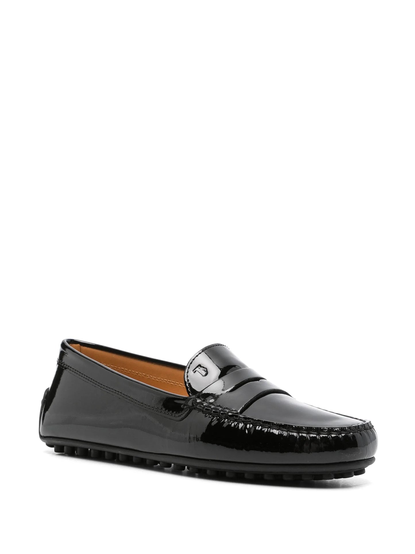 penny slot patent-leather loafers