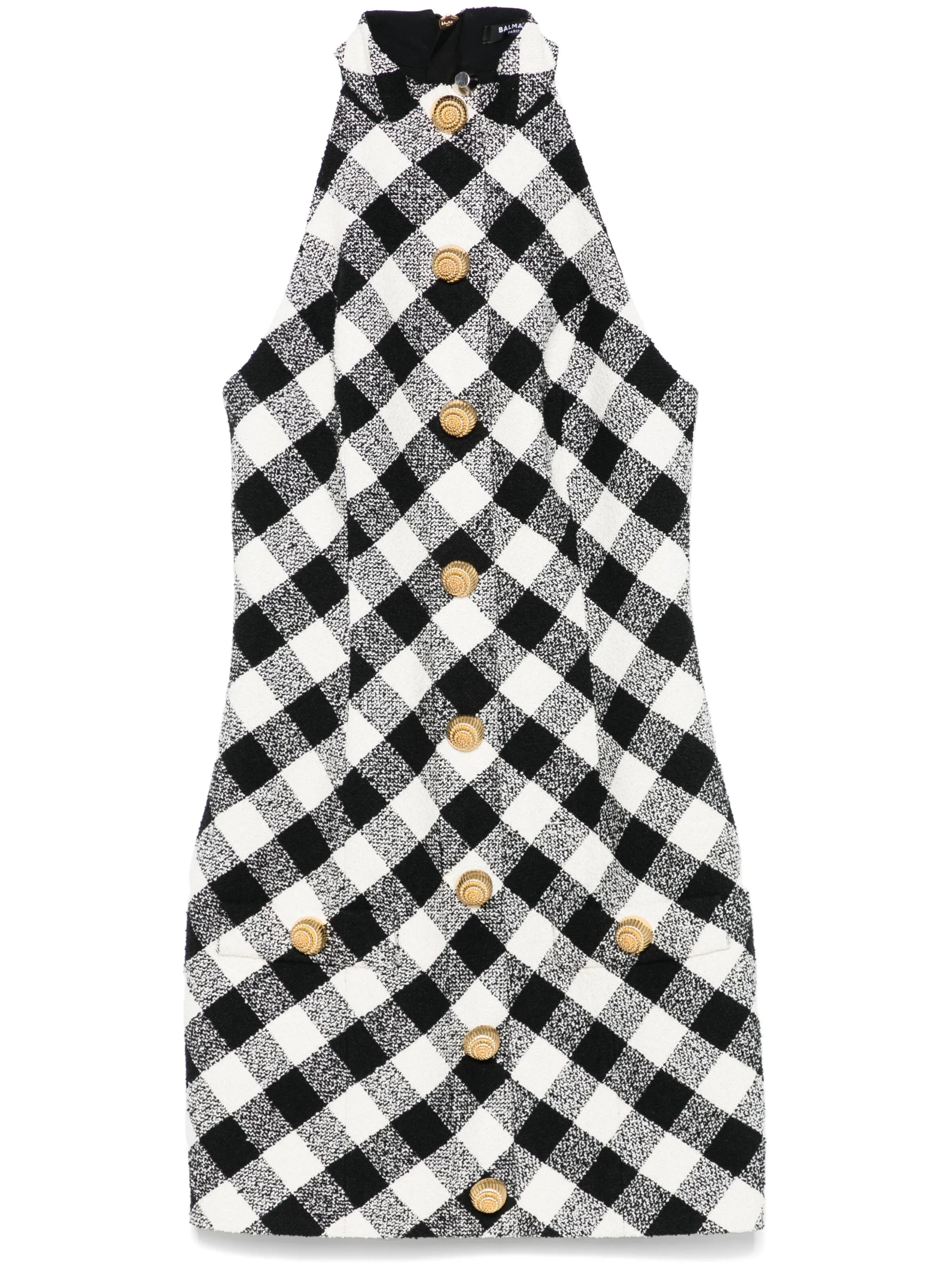 halterneck mini dress