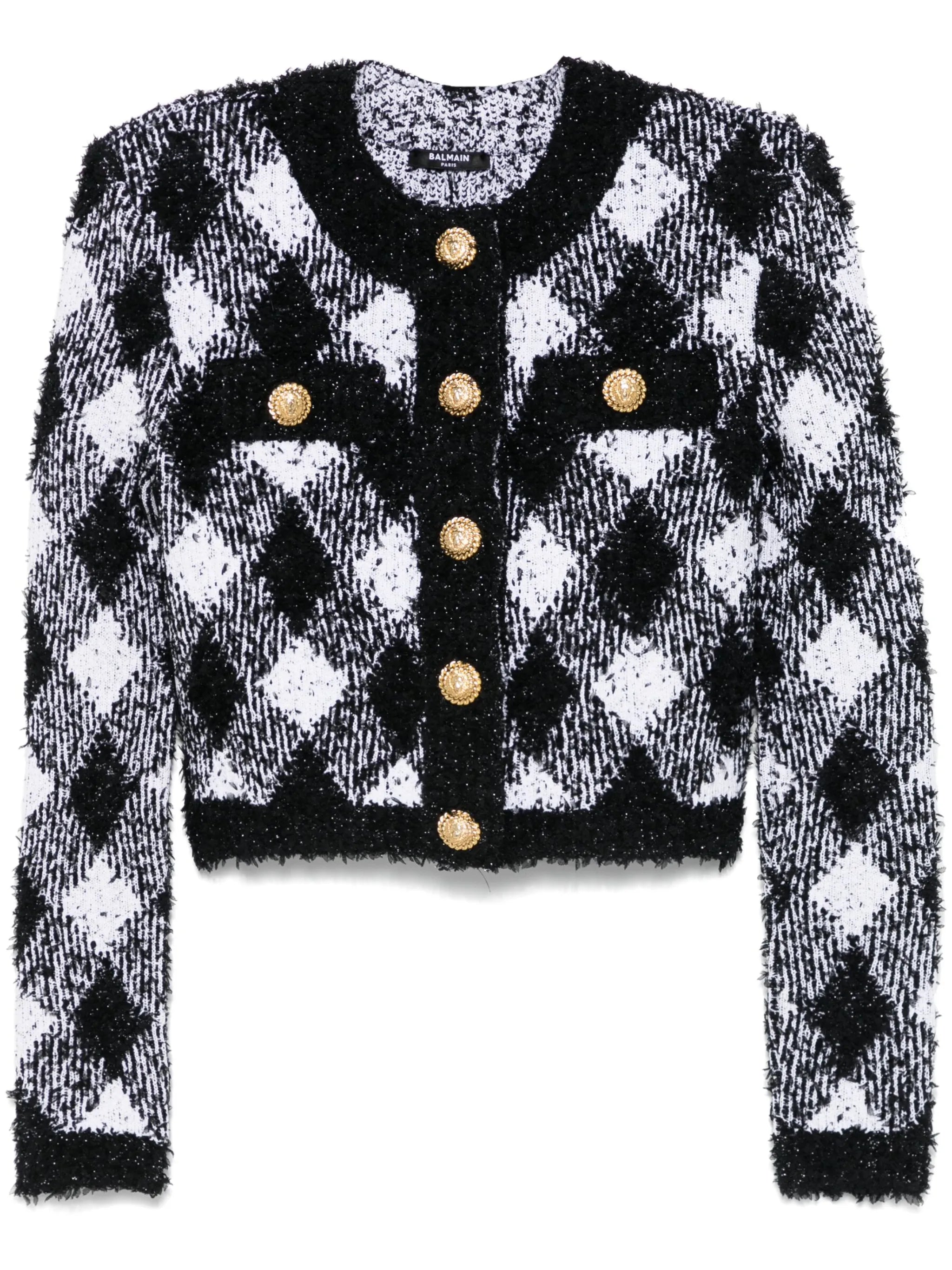 gingham tweed jacket