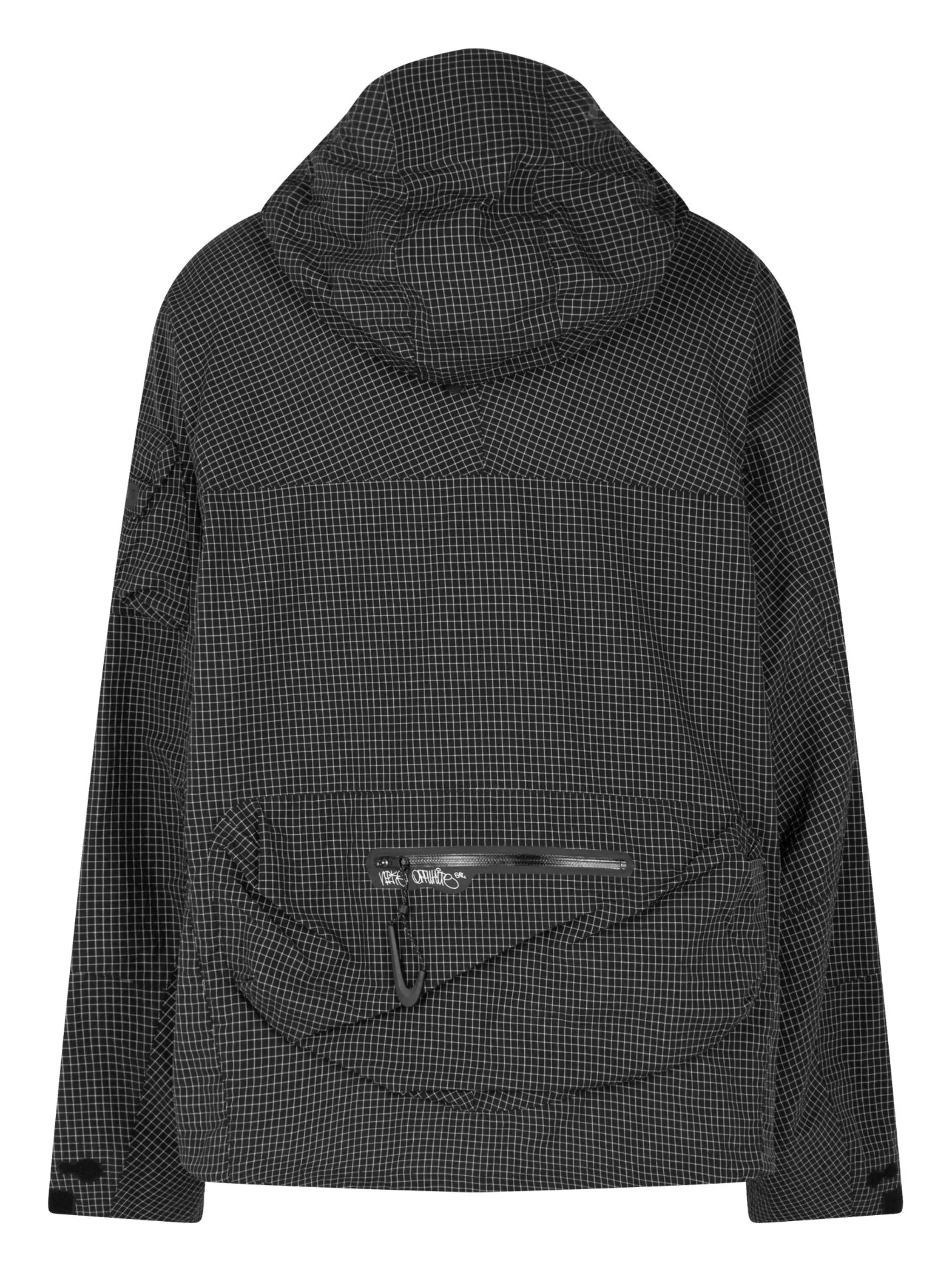 checked hooded jacket