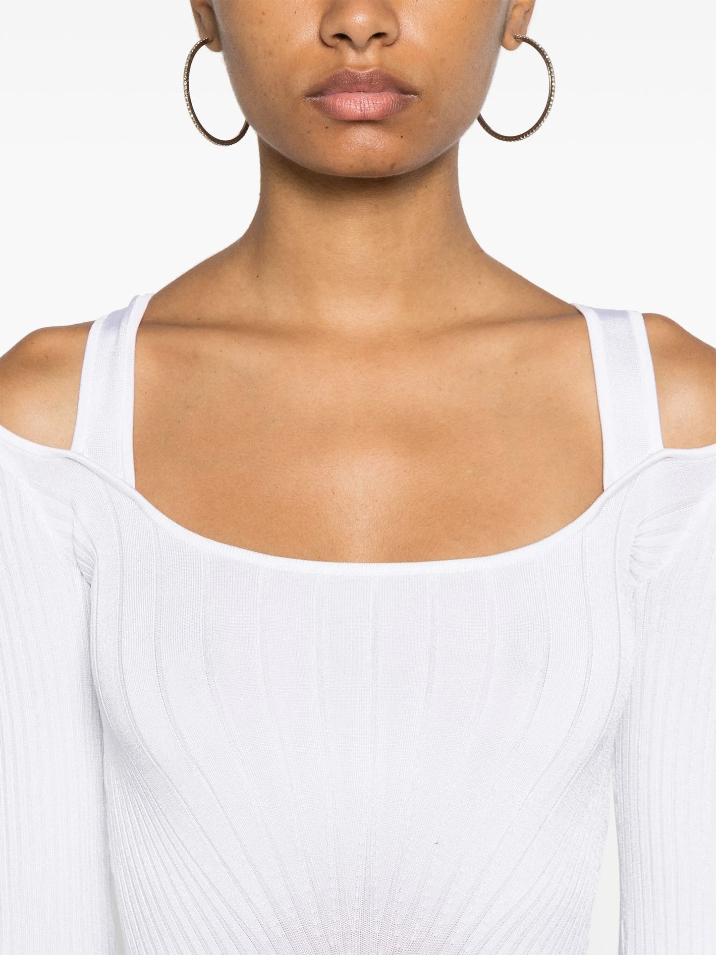 strapped long-sleeved bodysuit