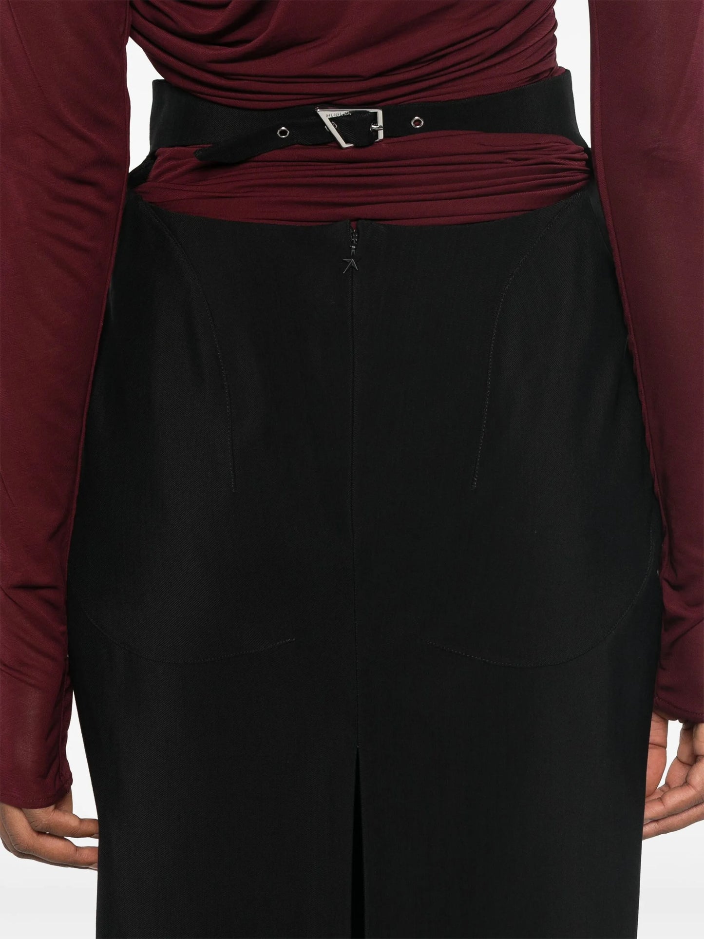 buckled tailored skirt