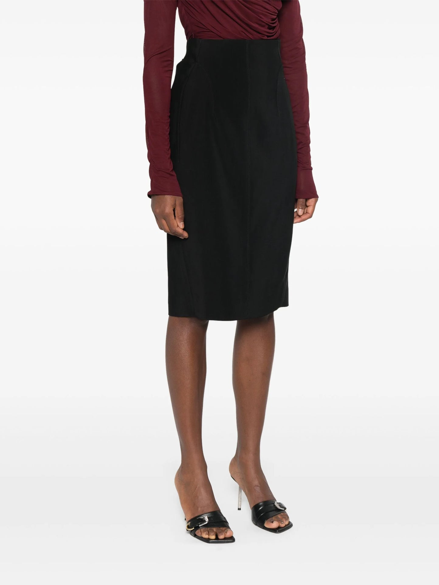 buckled tailored skirt