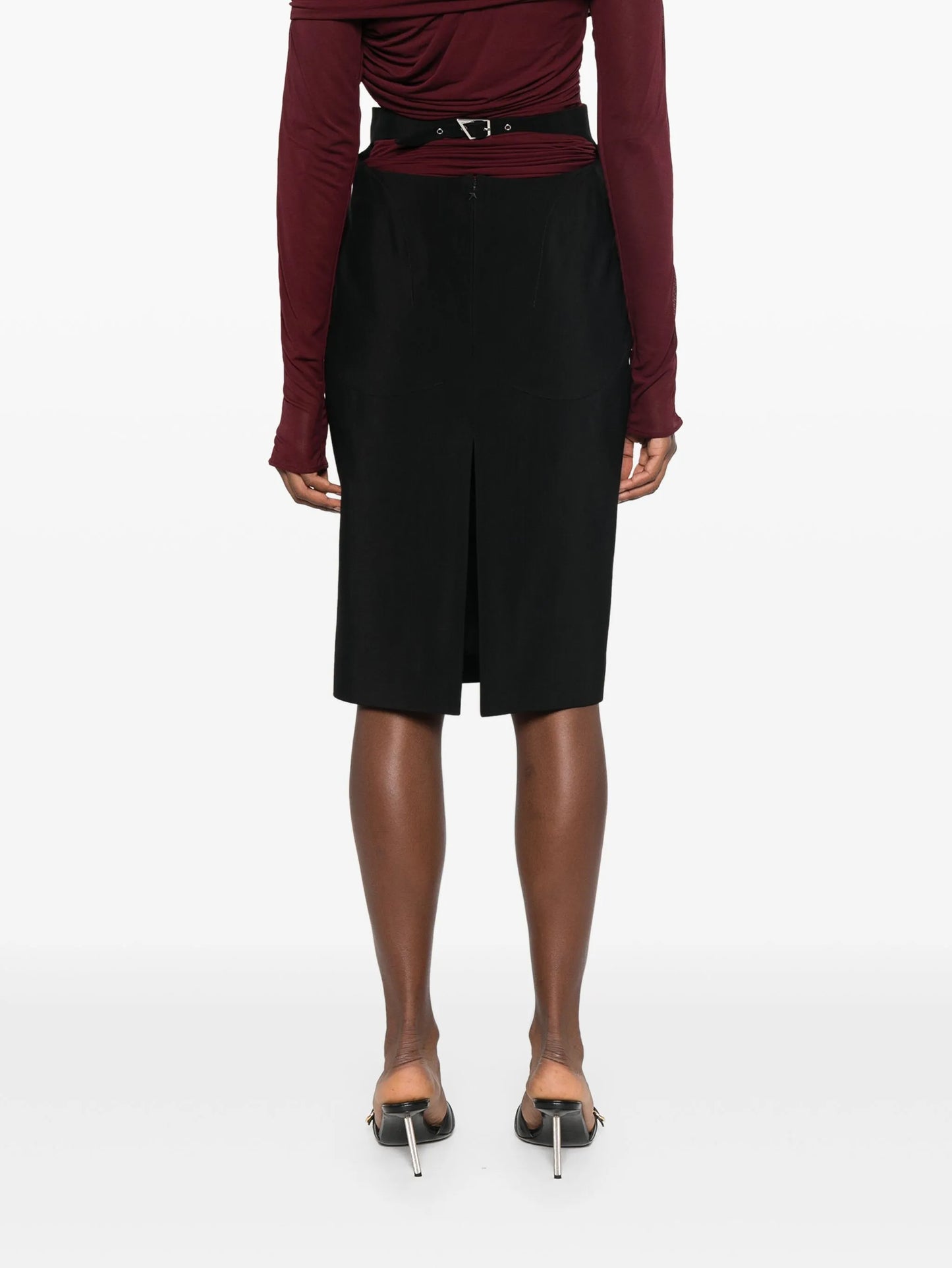buckled tailored skirt