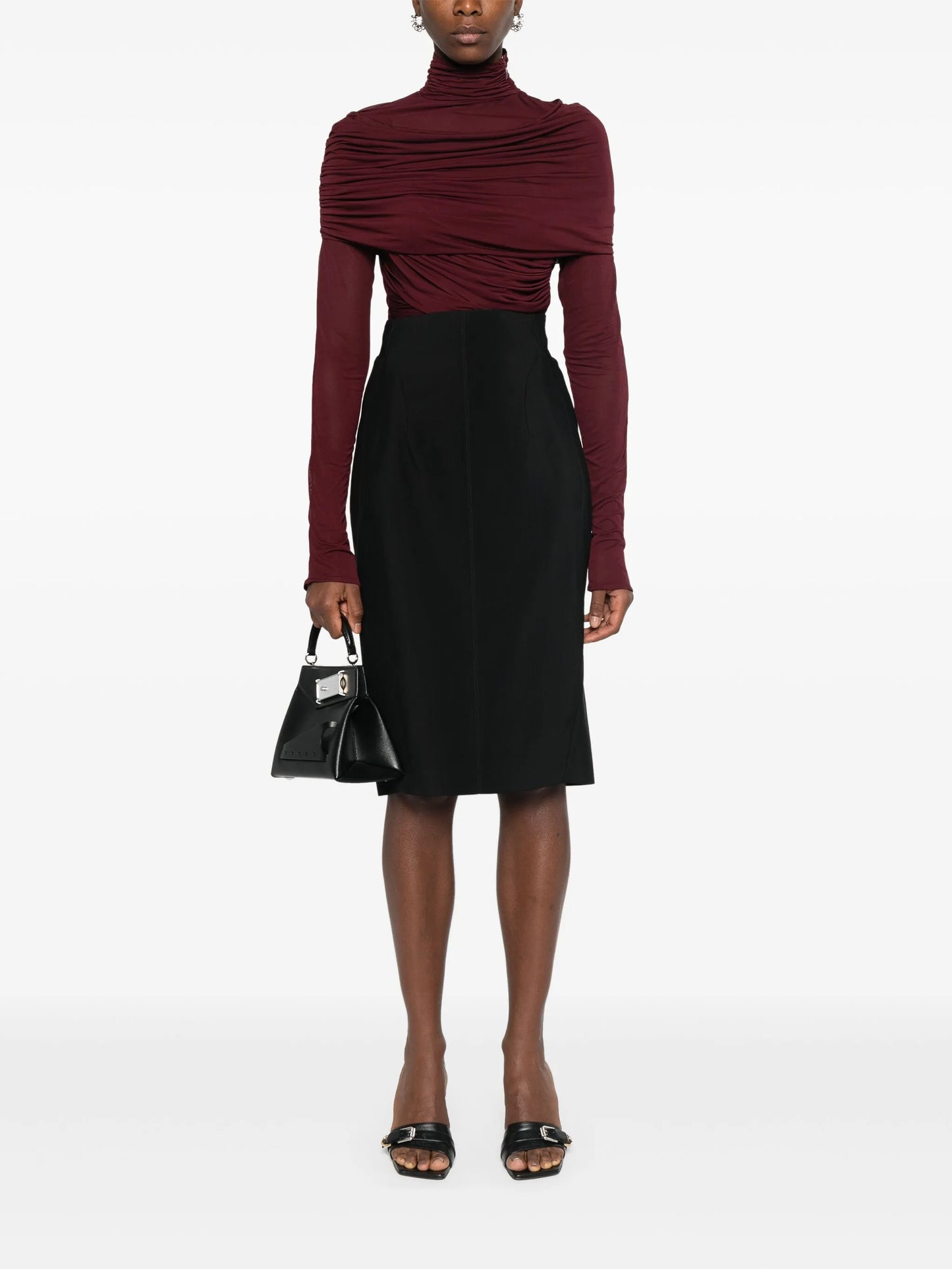 buckled tailored skirt