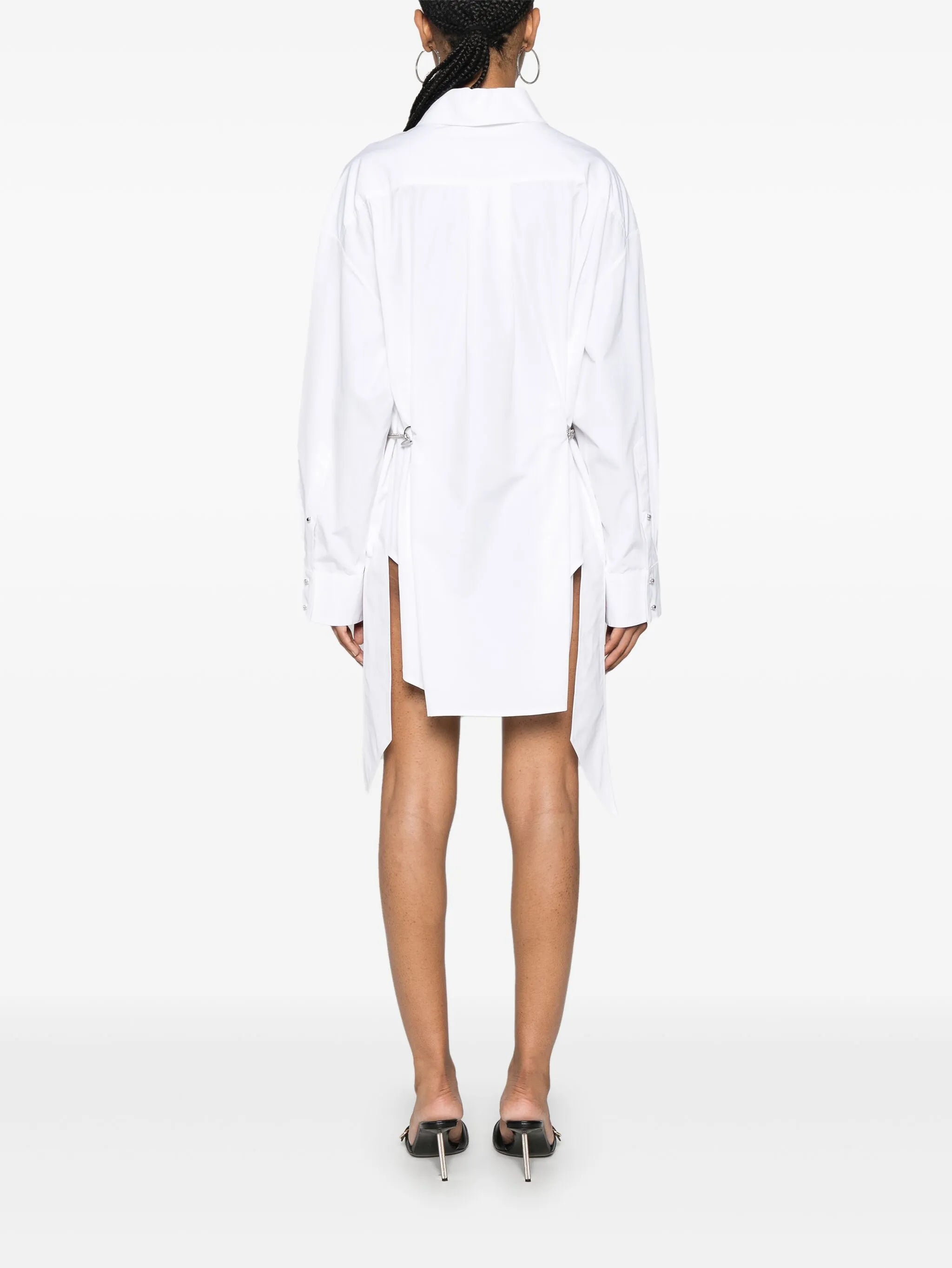 chain-detail shirt dress