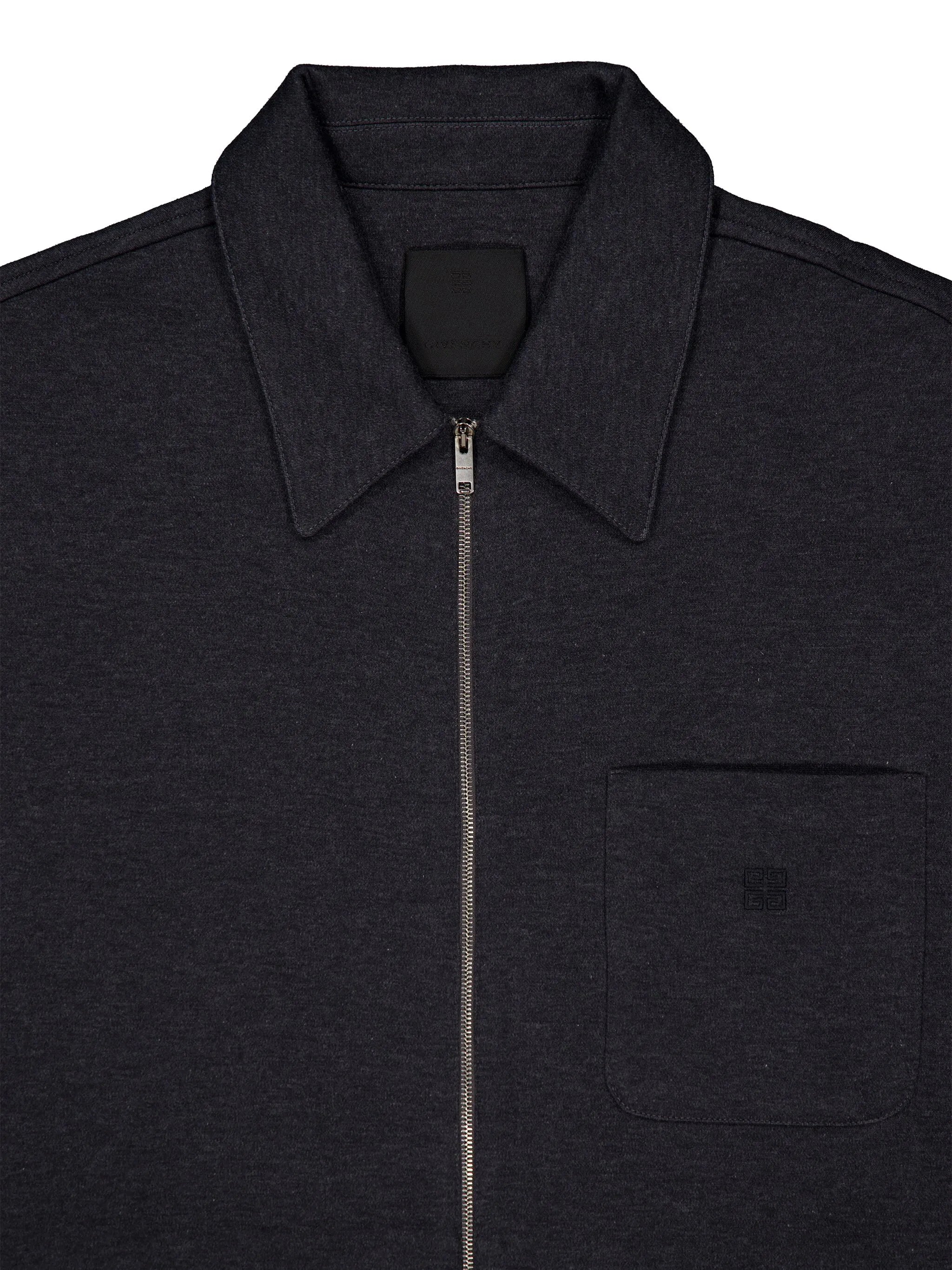 Zipped shirt in fleece with 4G detail