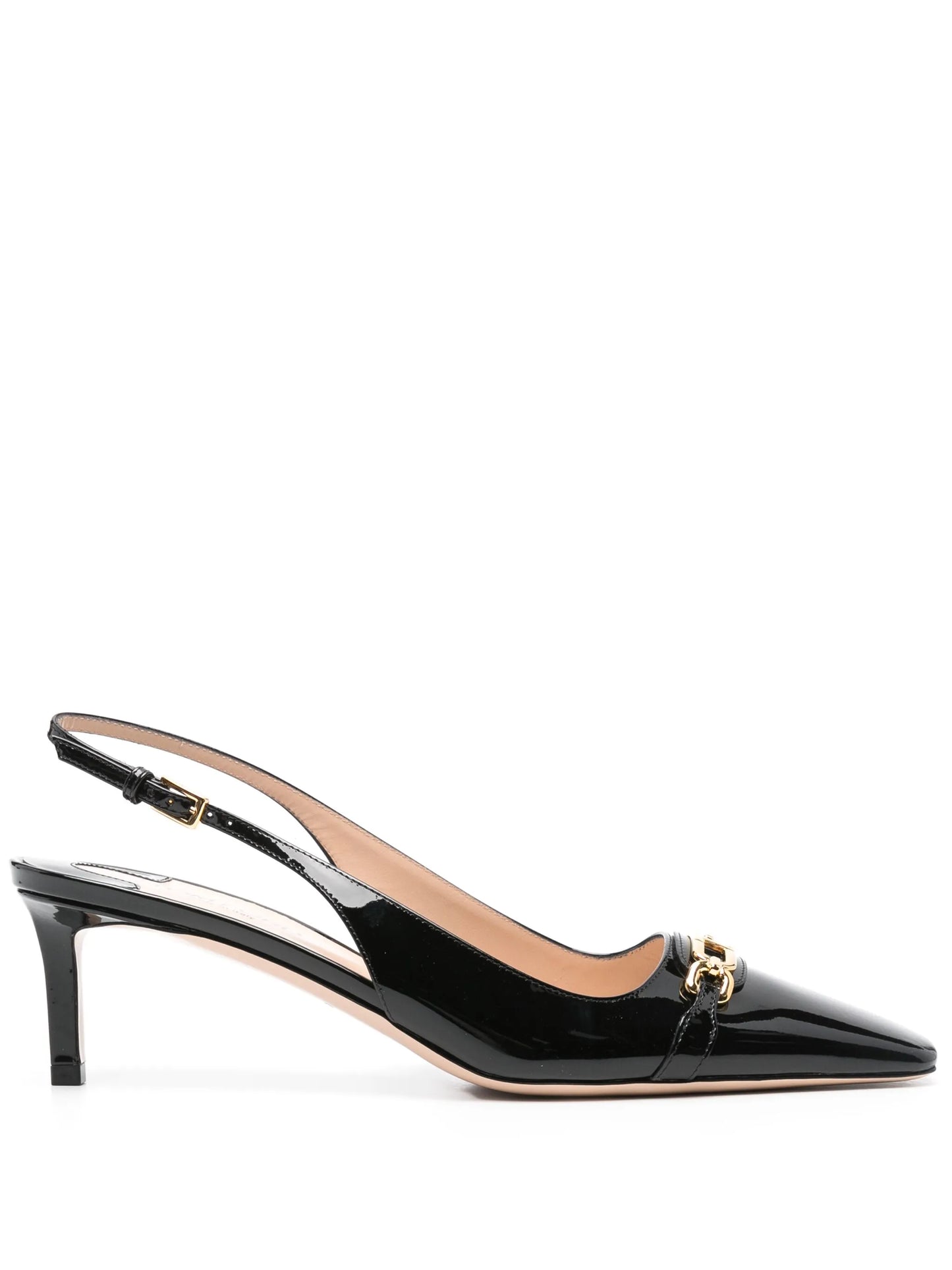 Whitney slingback patent-leather pumps