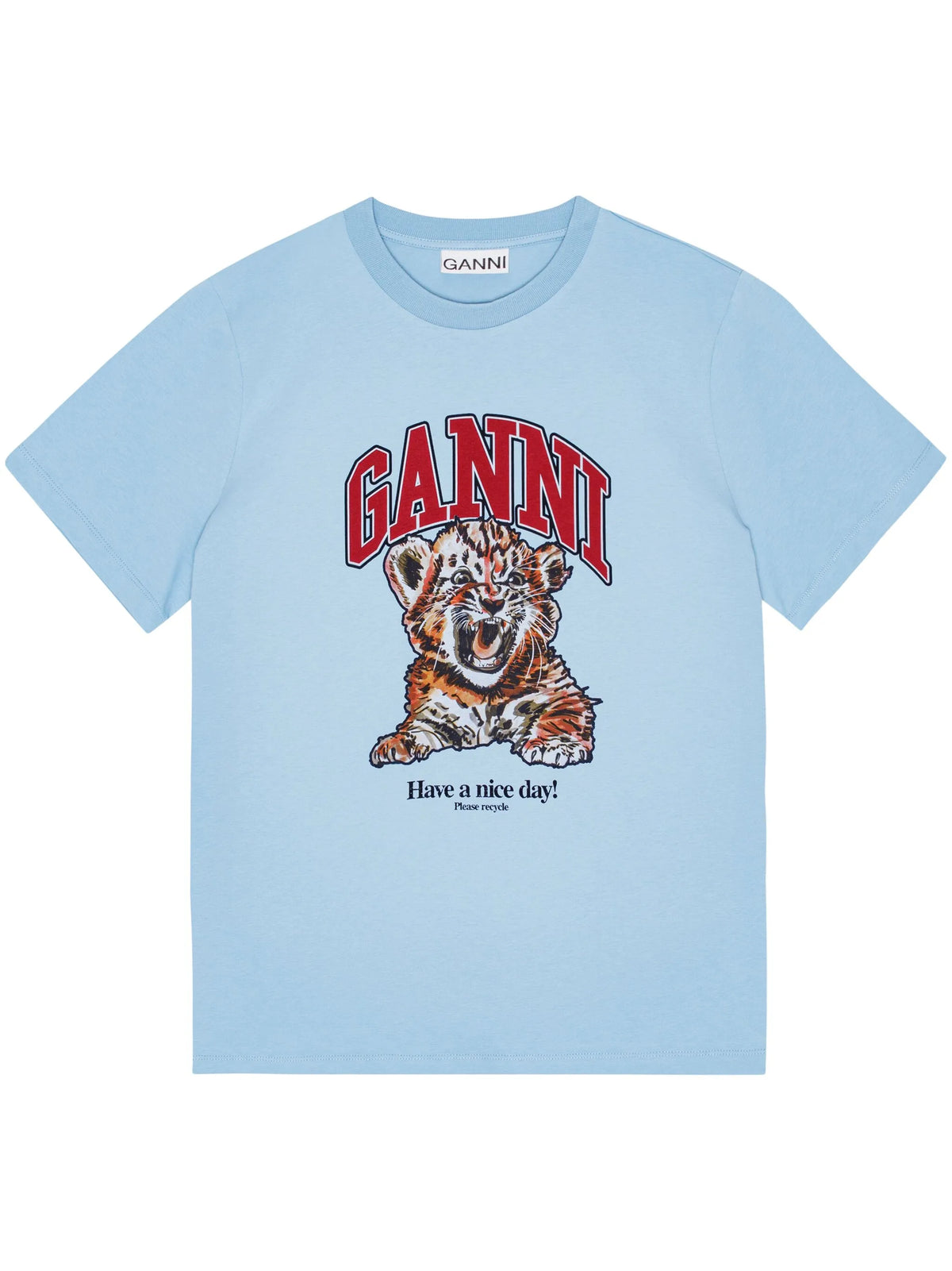 blue relaxed jersey tiger T-shirt