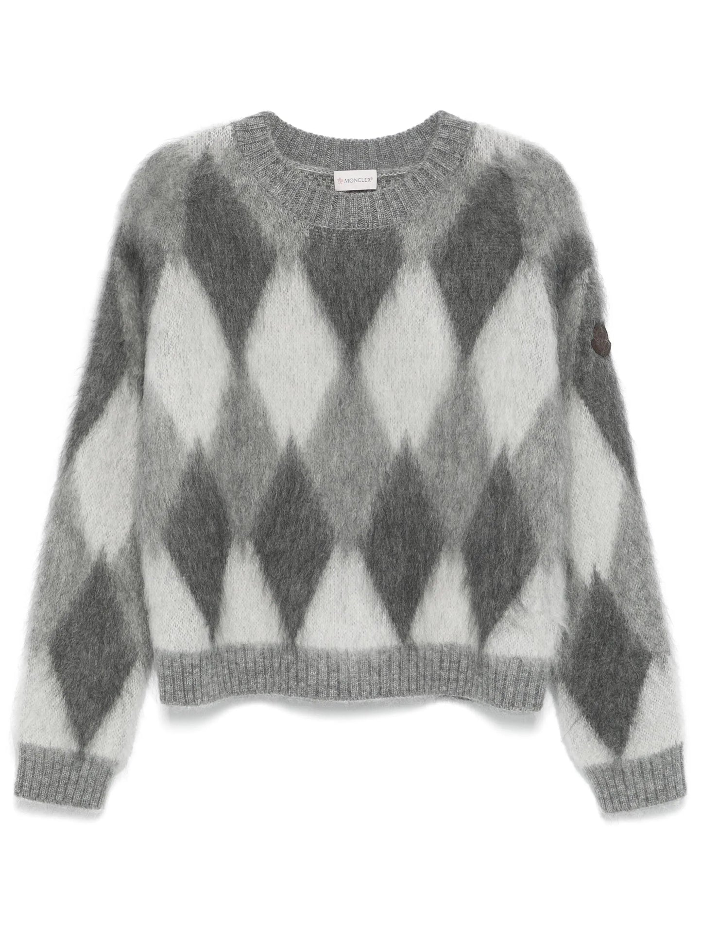 argyle-check sweater