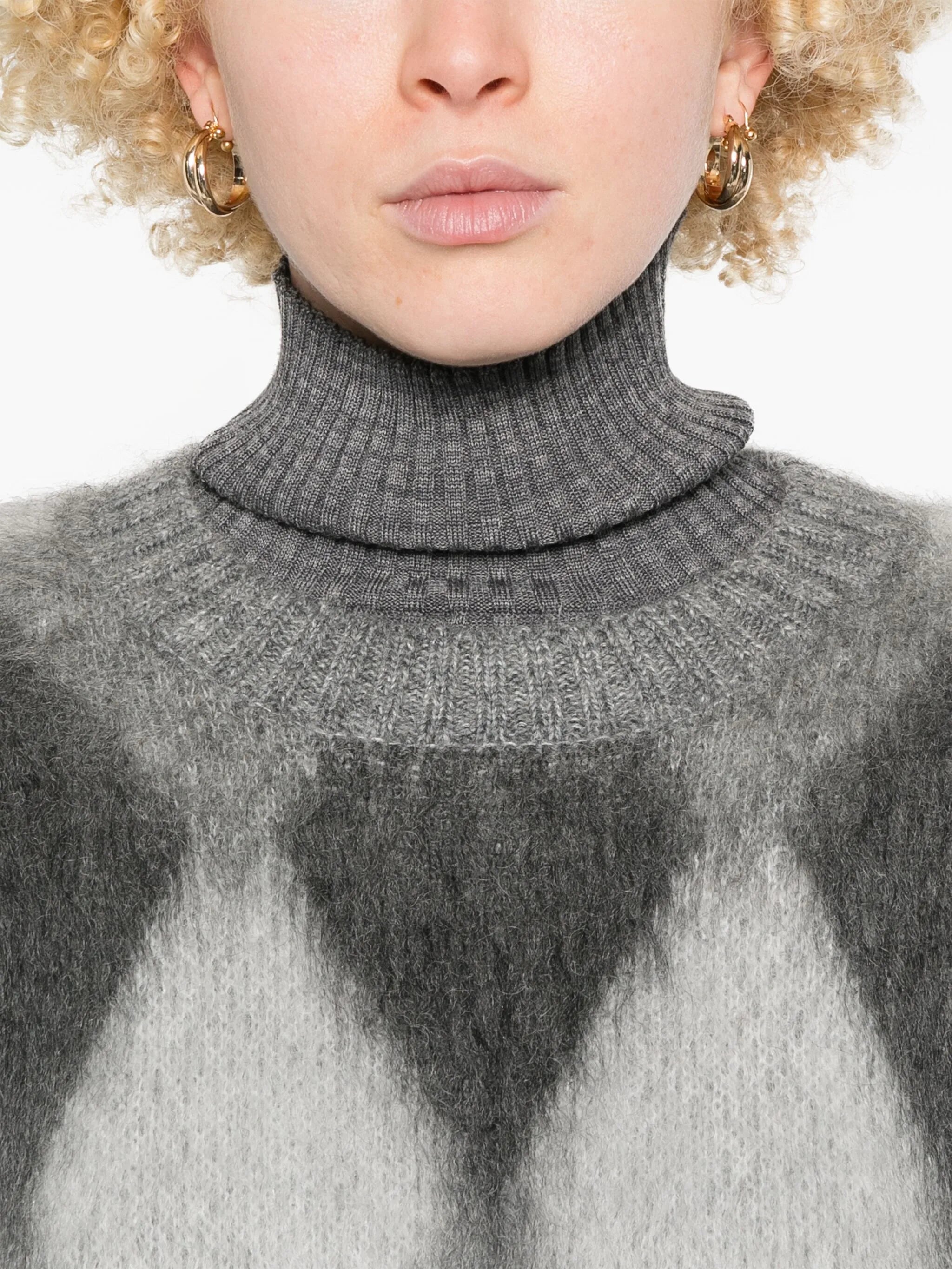diamond-jacquard sweater