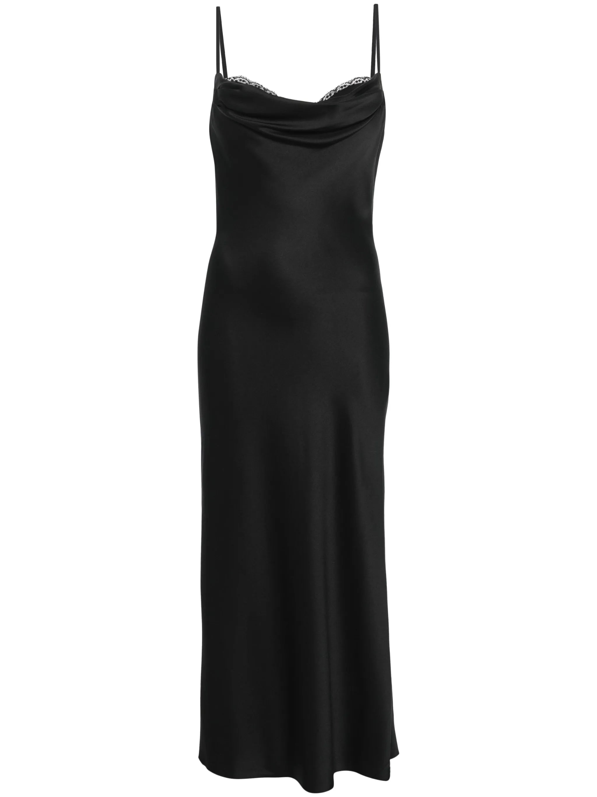 drape-neck midi dress