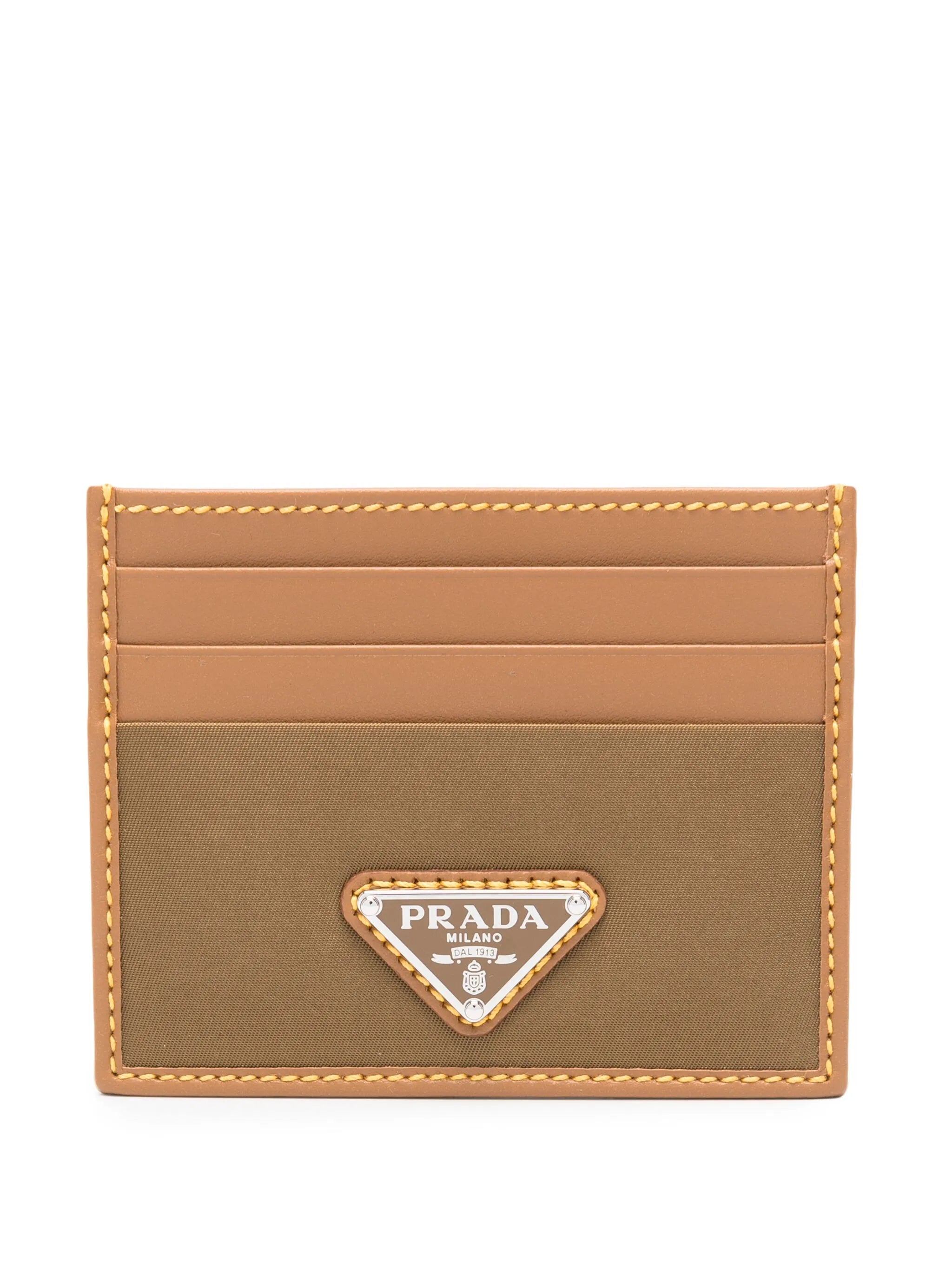 triangle-logo leather cardholder