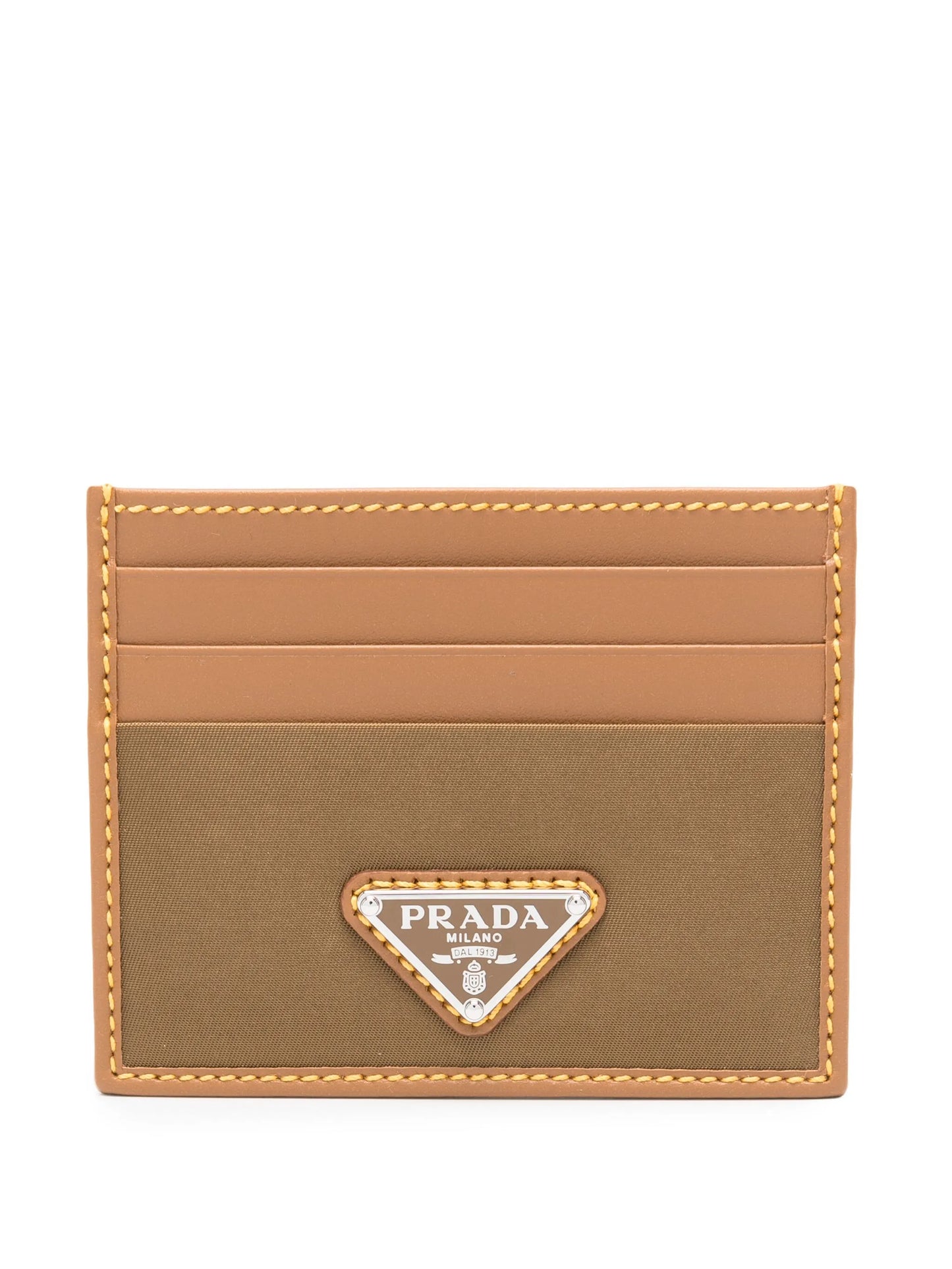 triangle-logo leather cardholder