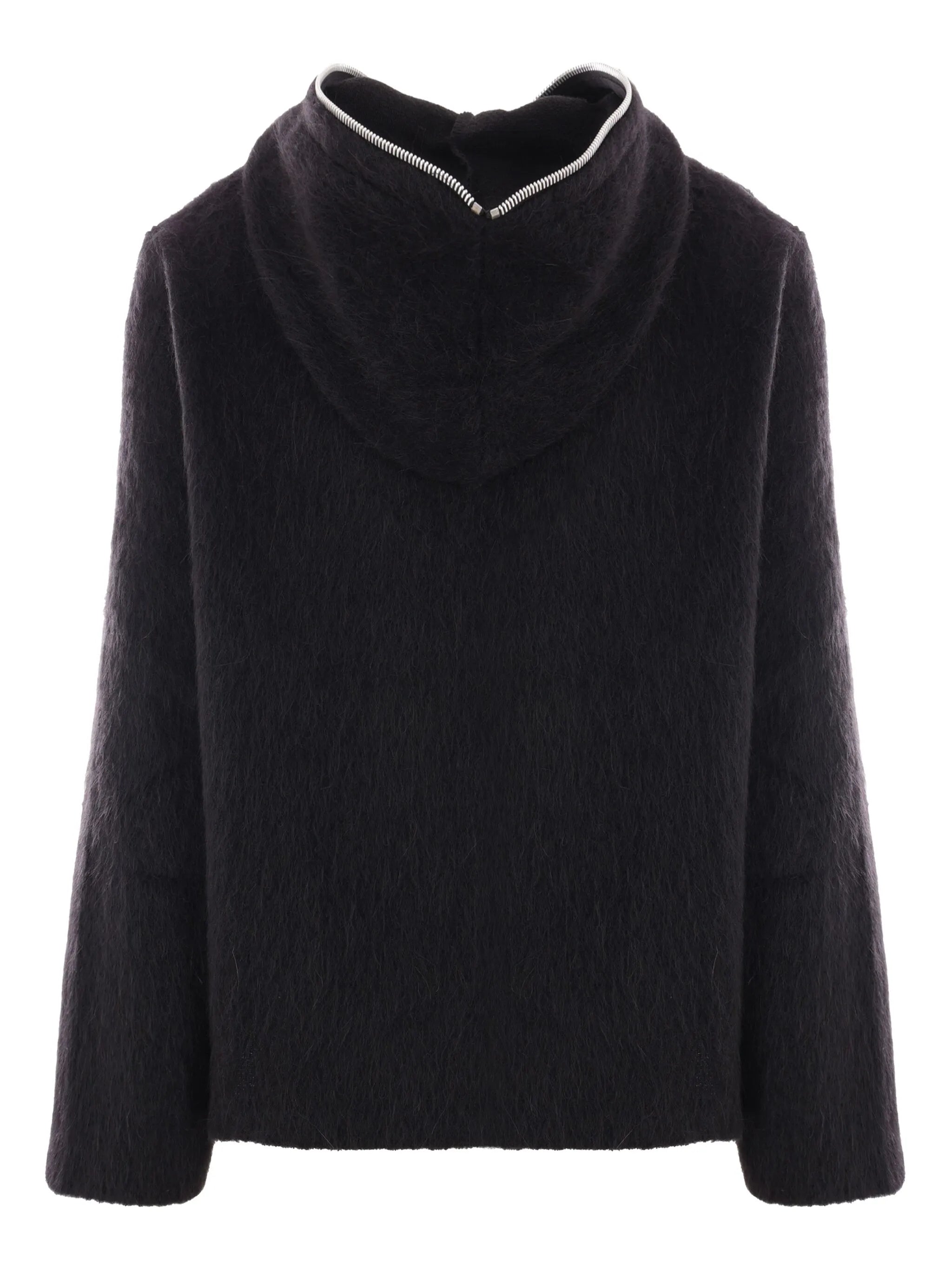 brushed zip-up hoodie