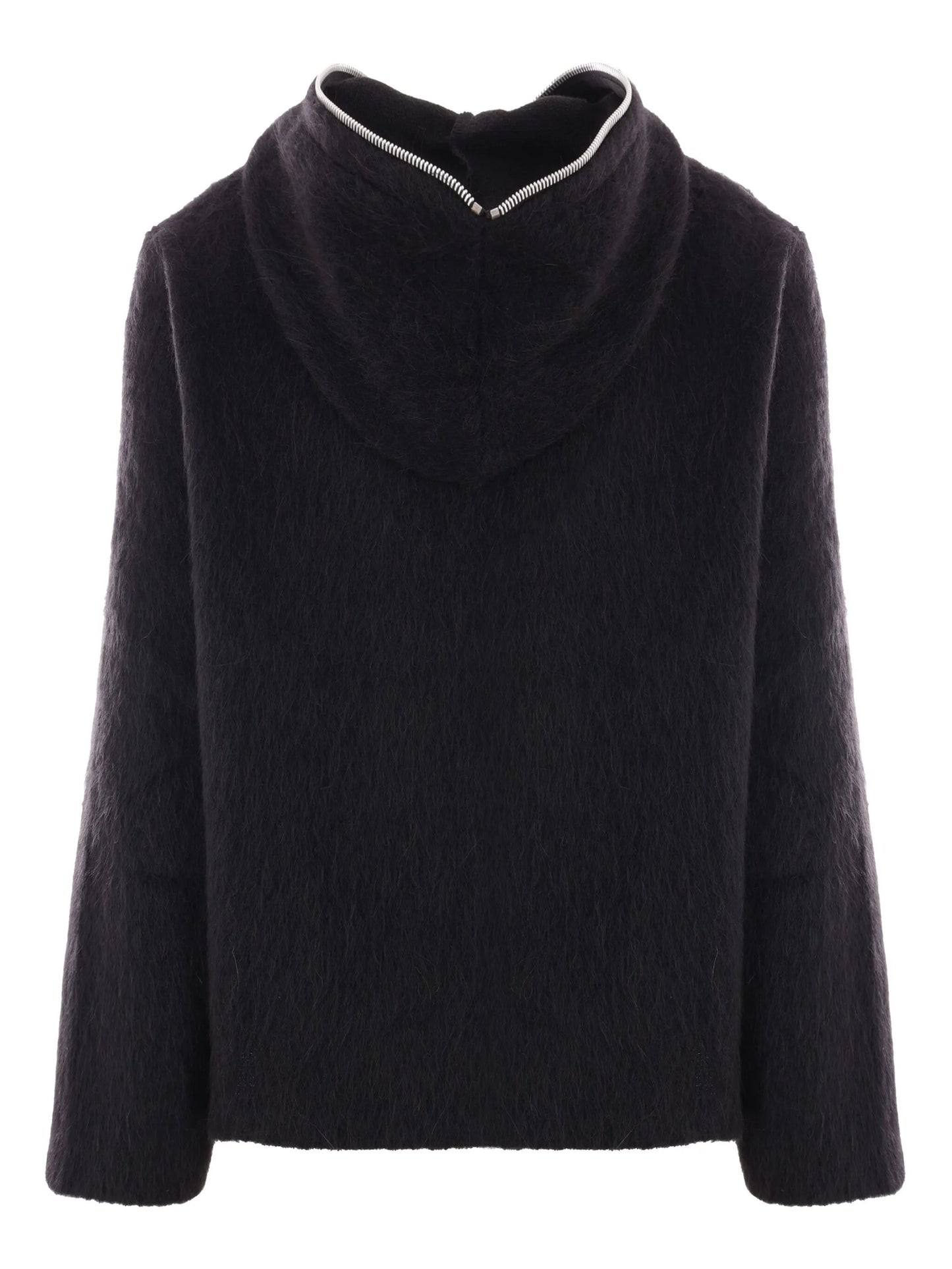 brushed zip-up hoodie